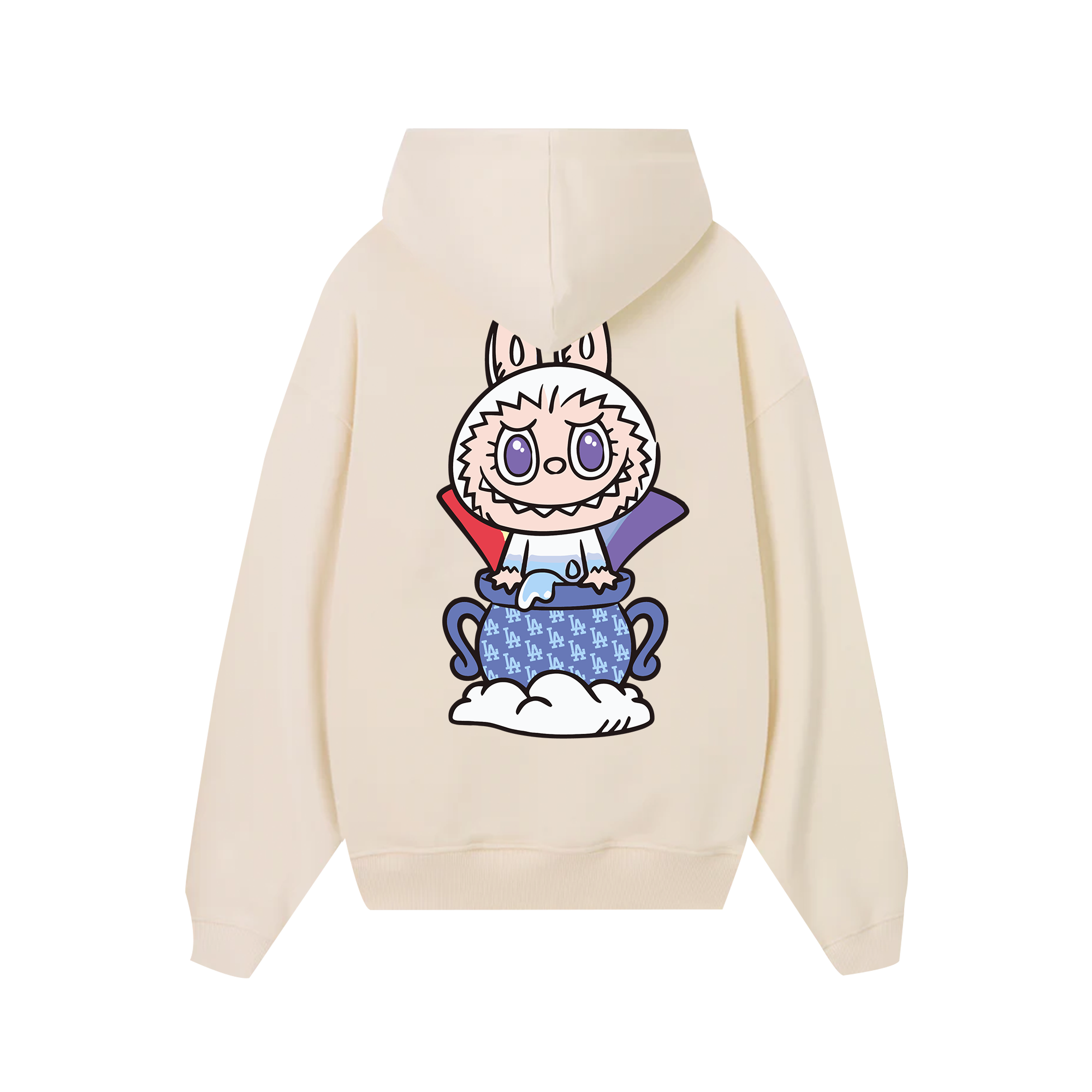 MLB Labubu White Pot LA Hoodie