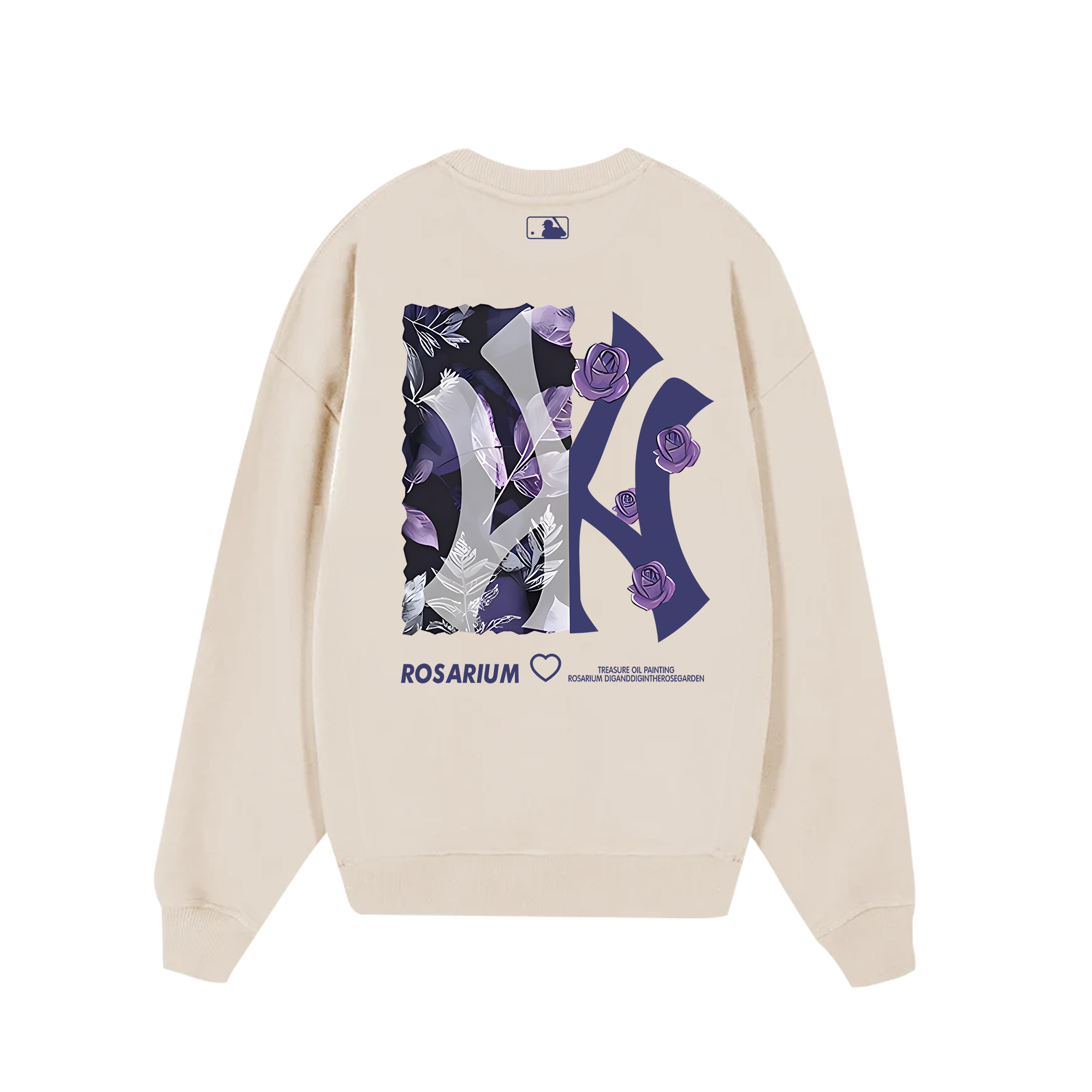 MLB Floral Purple Rose Rosarium Sweater