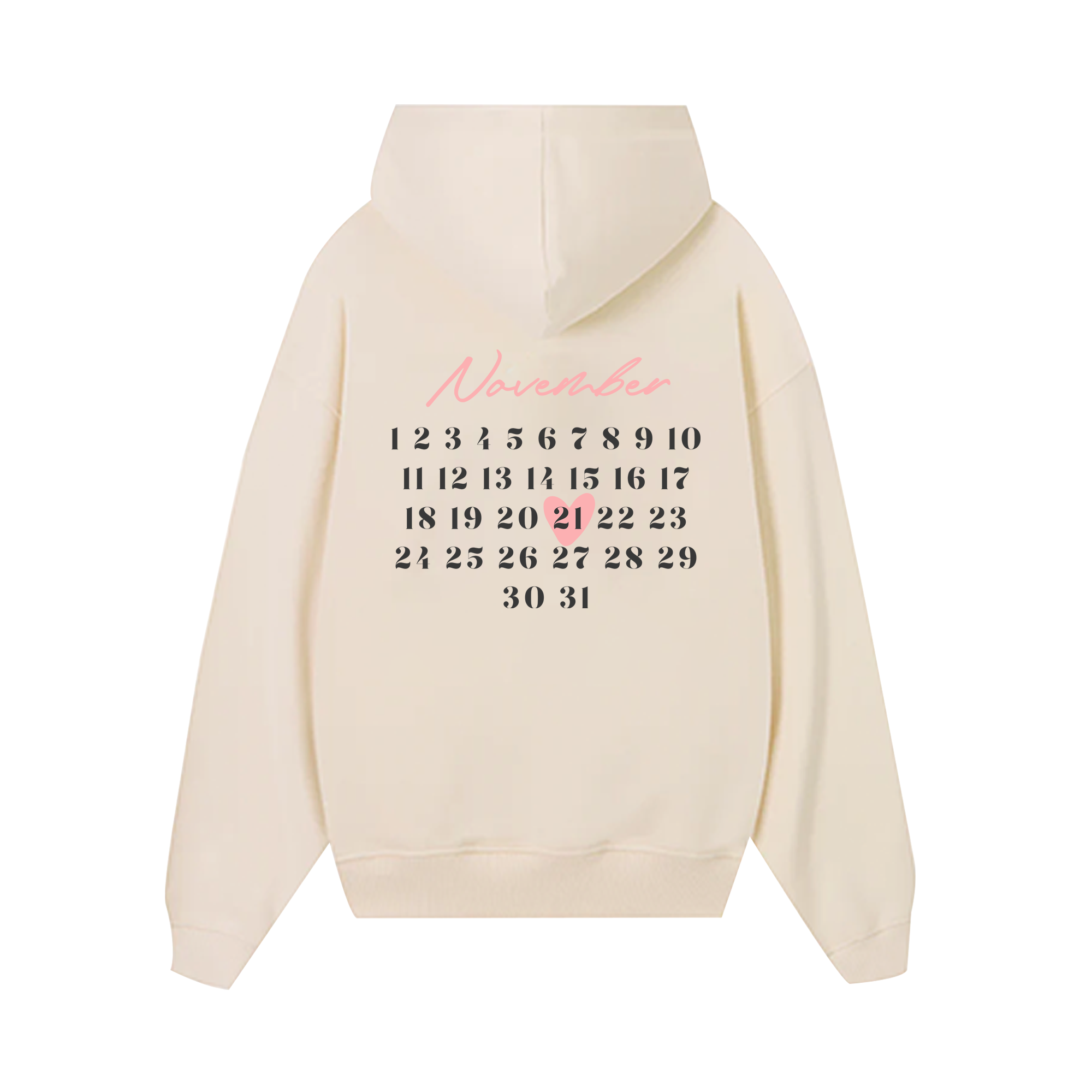 Custom Couple Heart x Calendar Hoodie