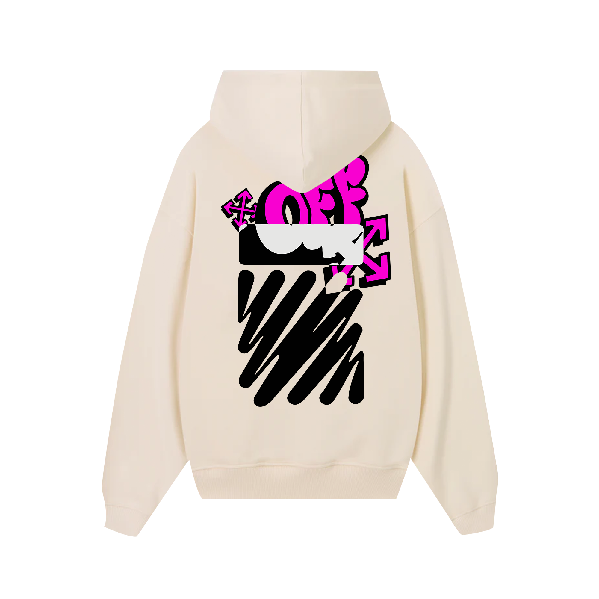 Off White Pink Typo Grafity Hoodie