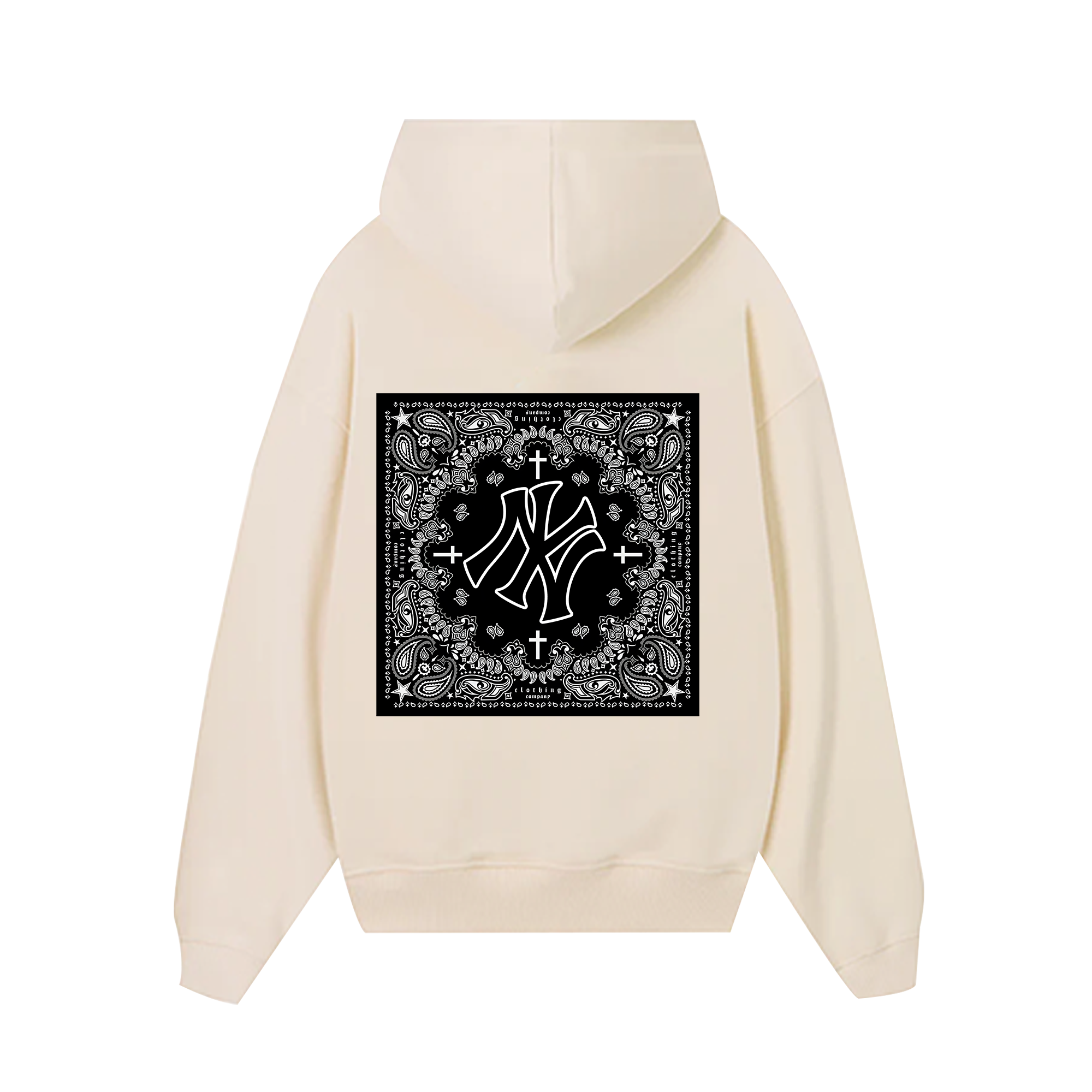 MLB Floral Black Bandana Logo Hoodie