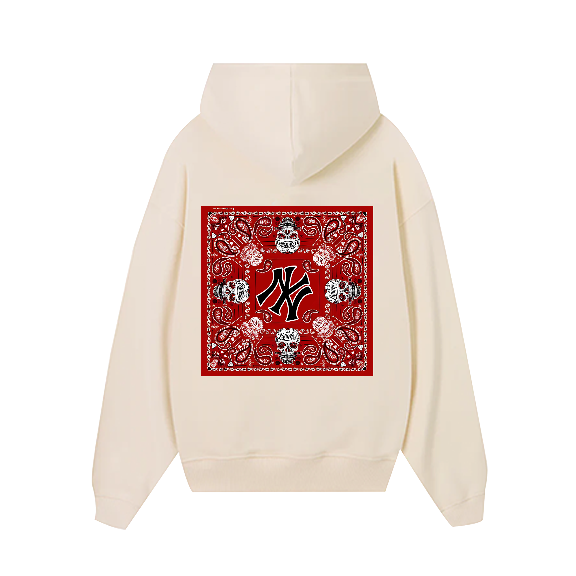 MLB Floral Red Bandana Skull Hoodie