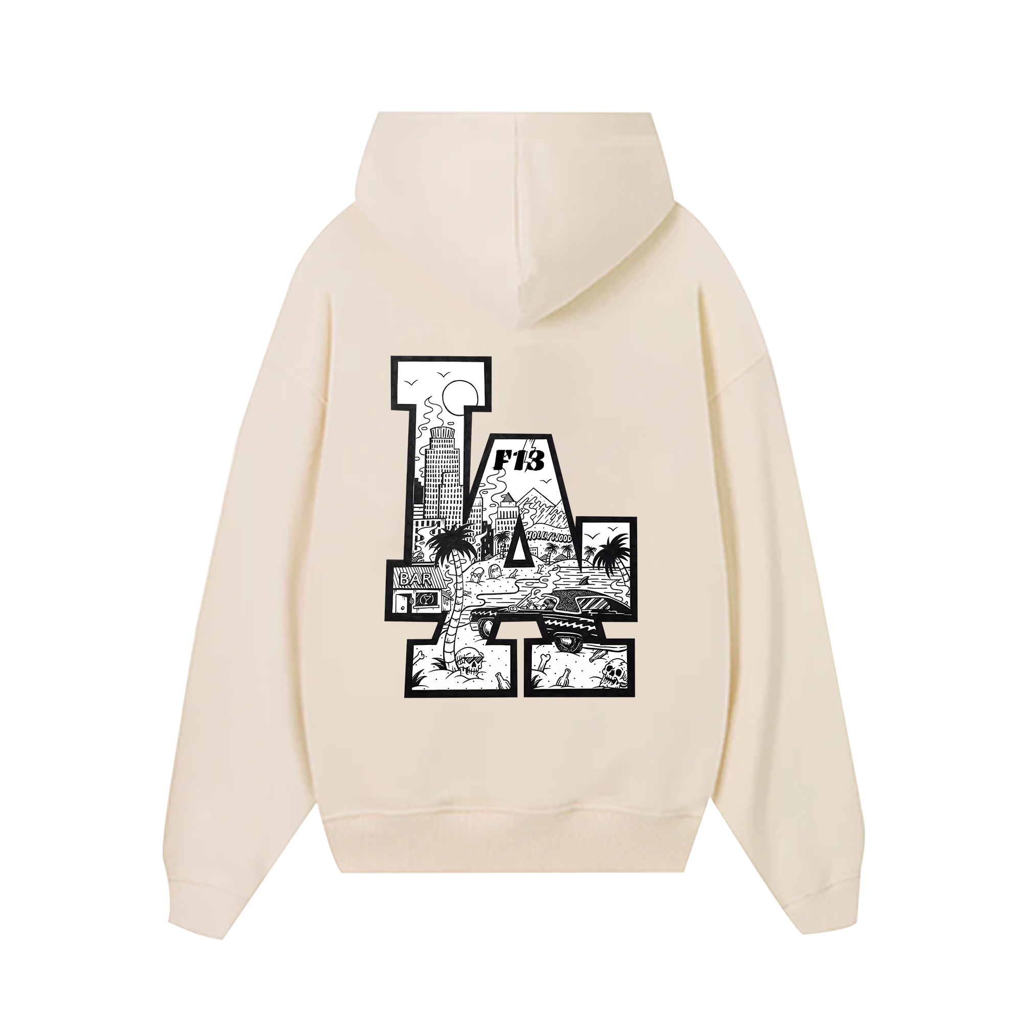 MLB Floral LA Beach Black And White Hoodie