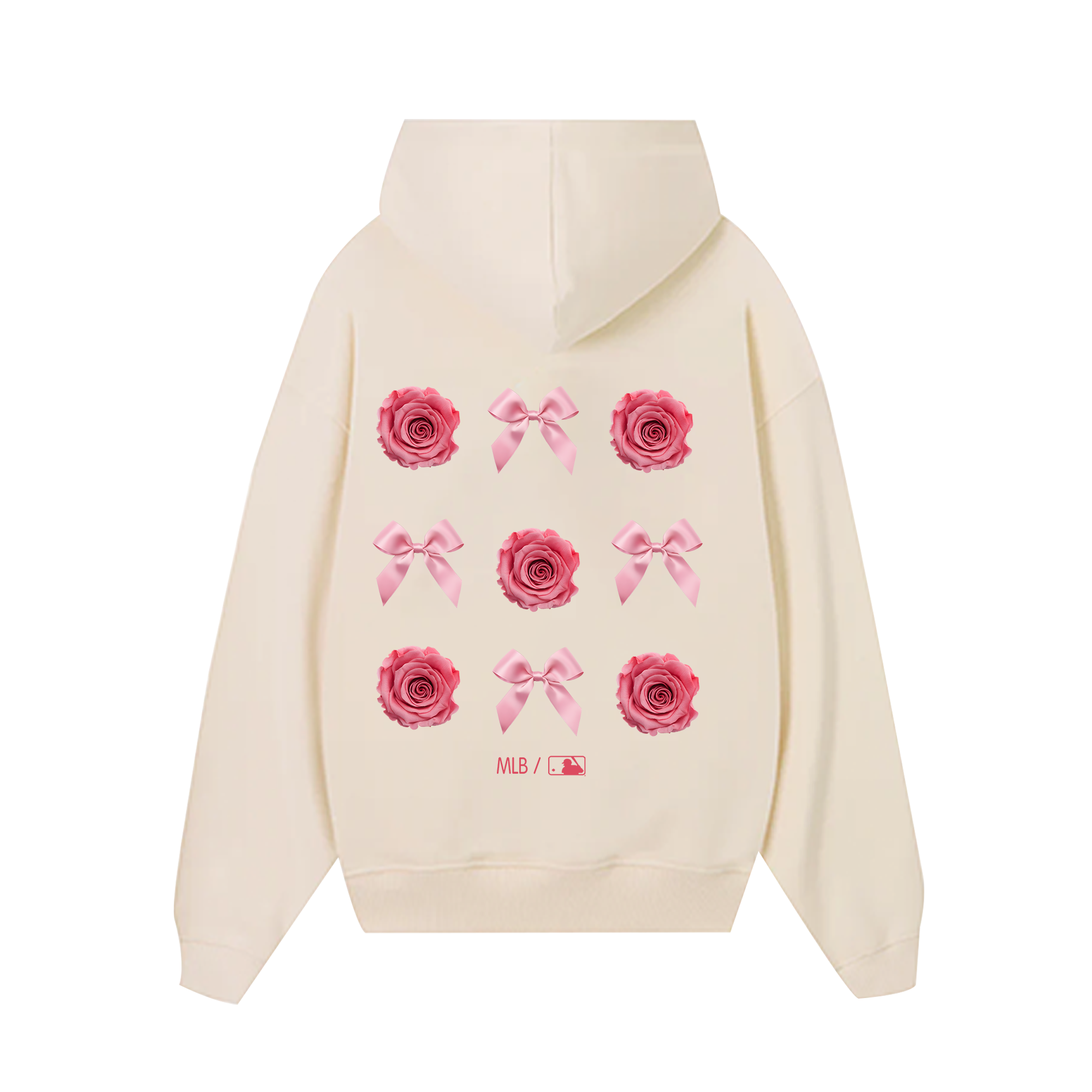 MLB  Floral Pink Rose Ribbon Hoodie