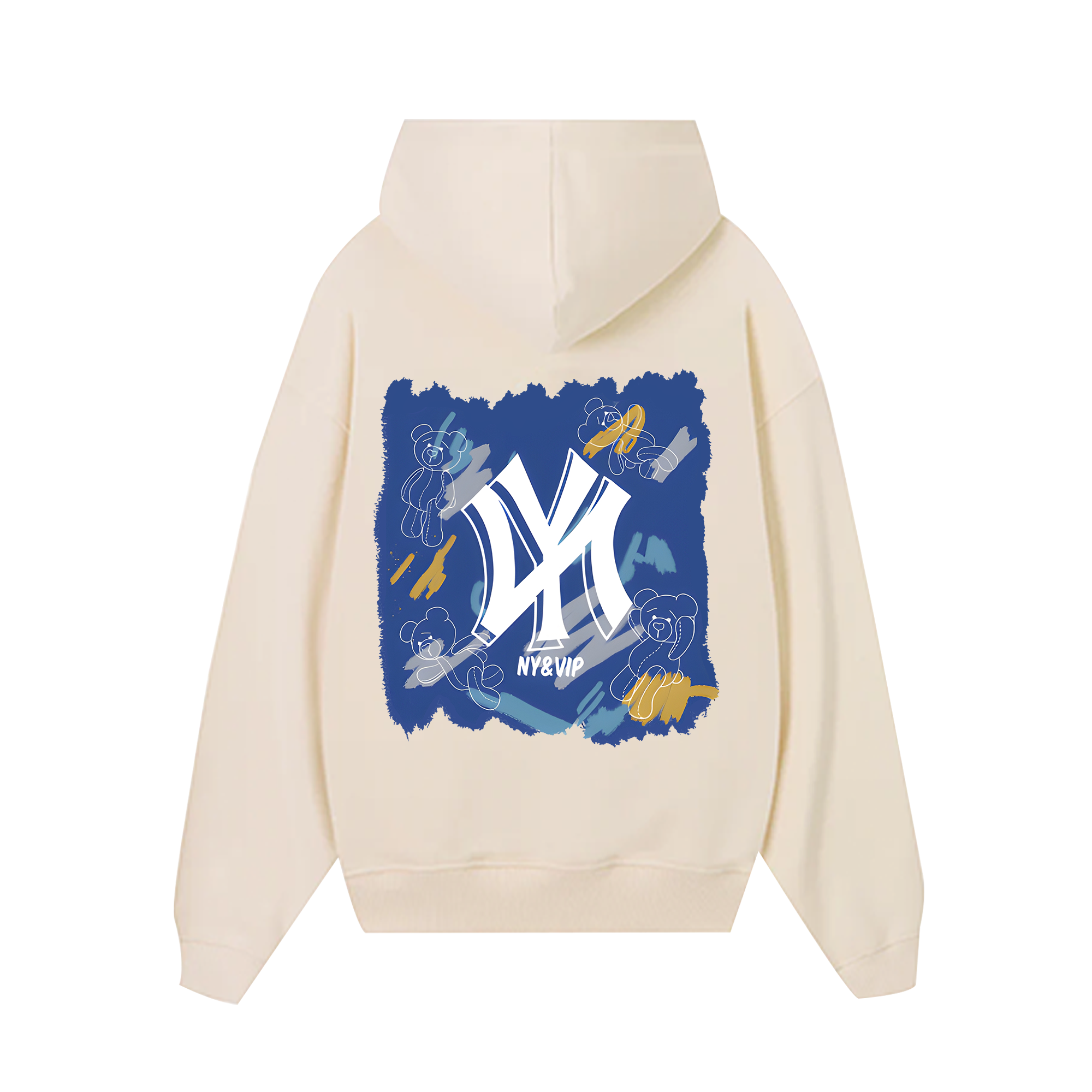 MLB Floral Teddy Bear Bleached Color Hoodie