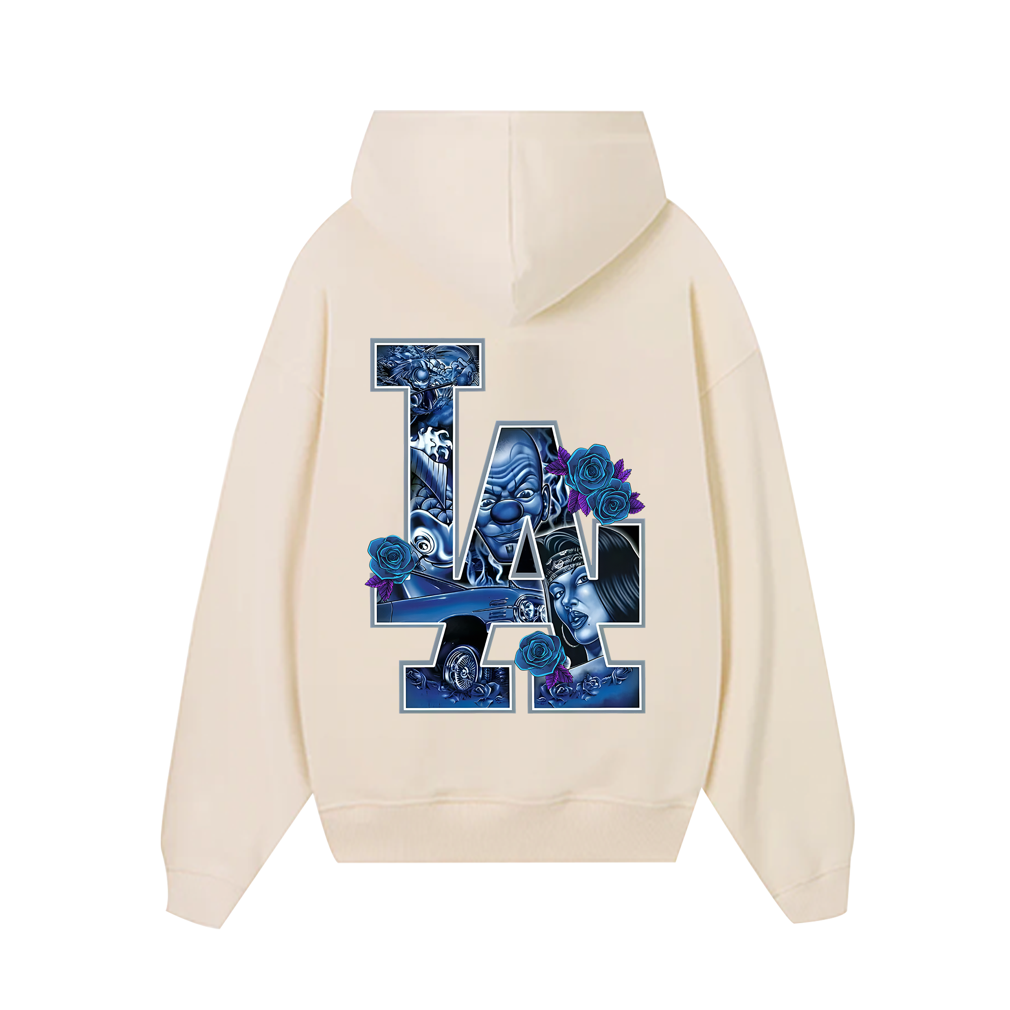 MLB FLoral Blue Rose Gangster Hoodie