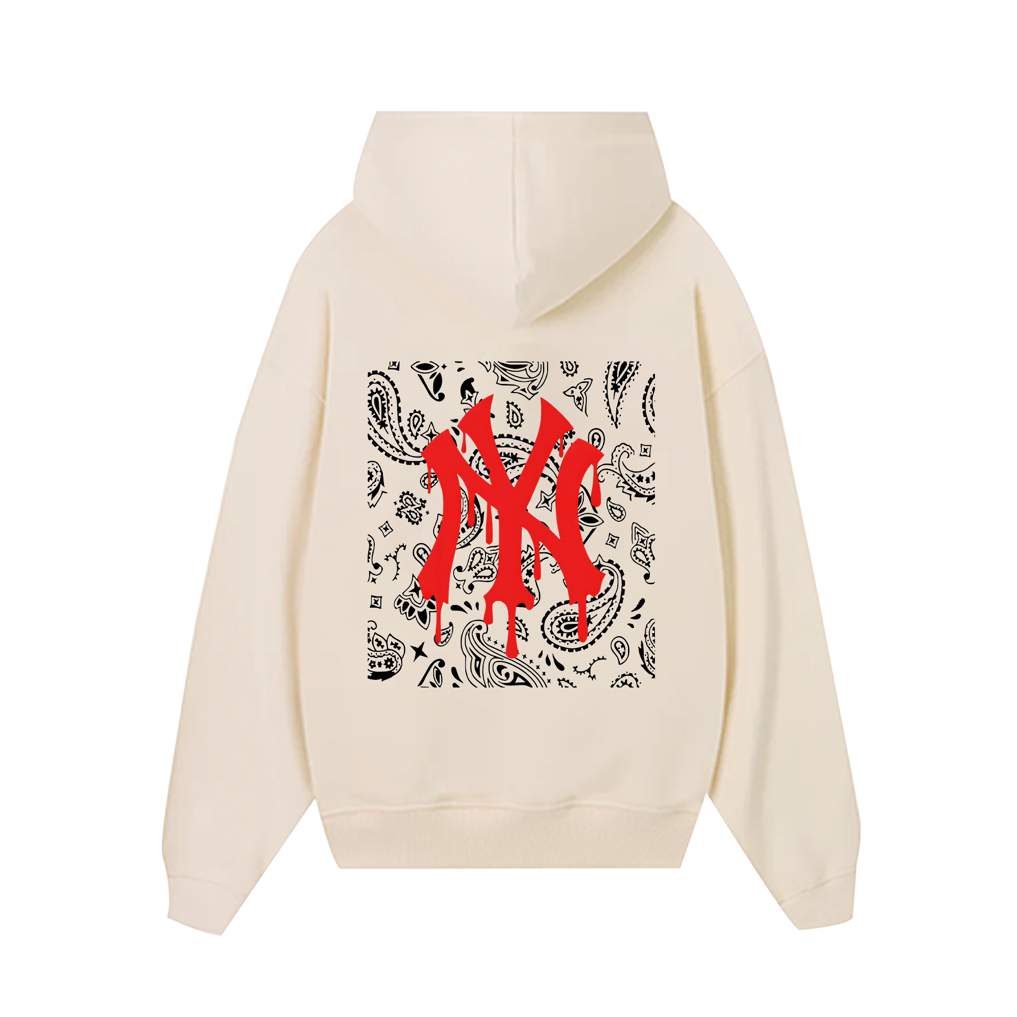 MLB Floral Red Black Bandana Hoodie