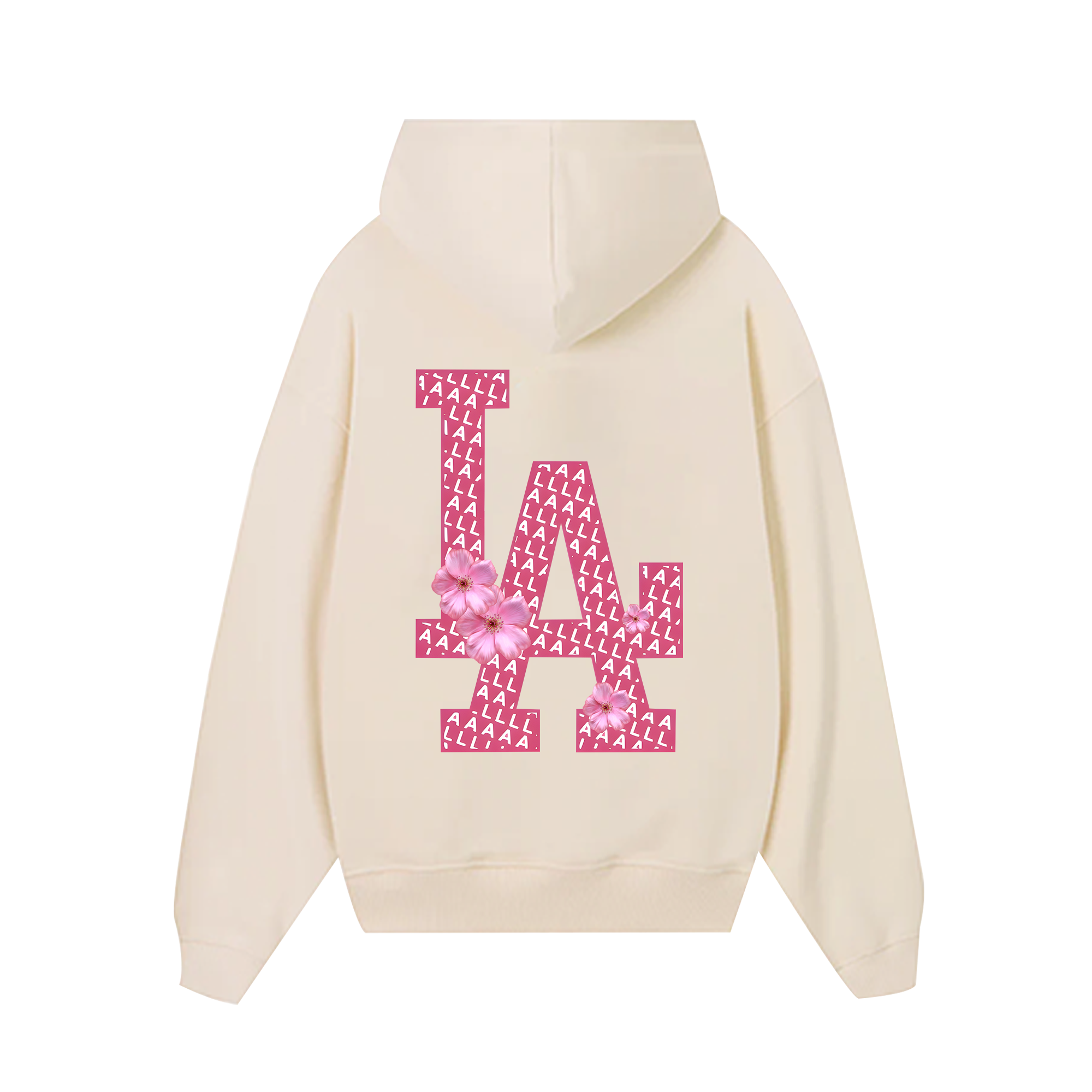 MLB Floral Pink Peach LA Flower Hoodie