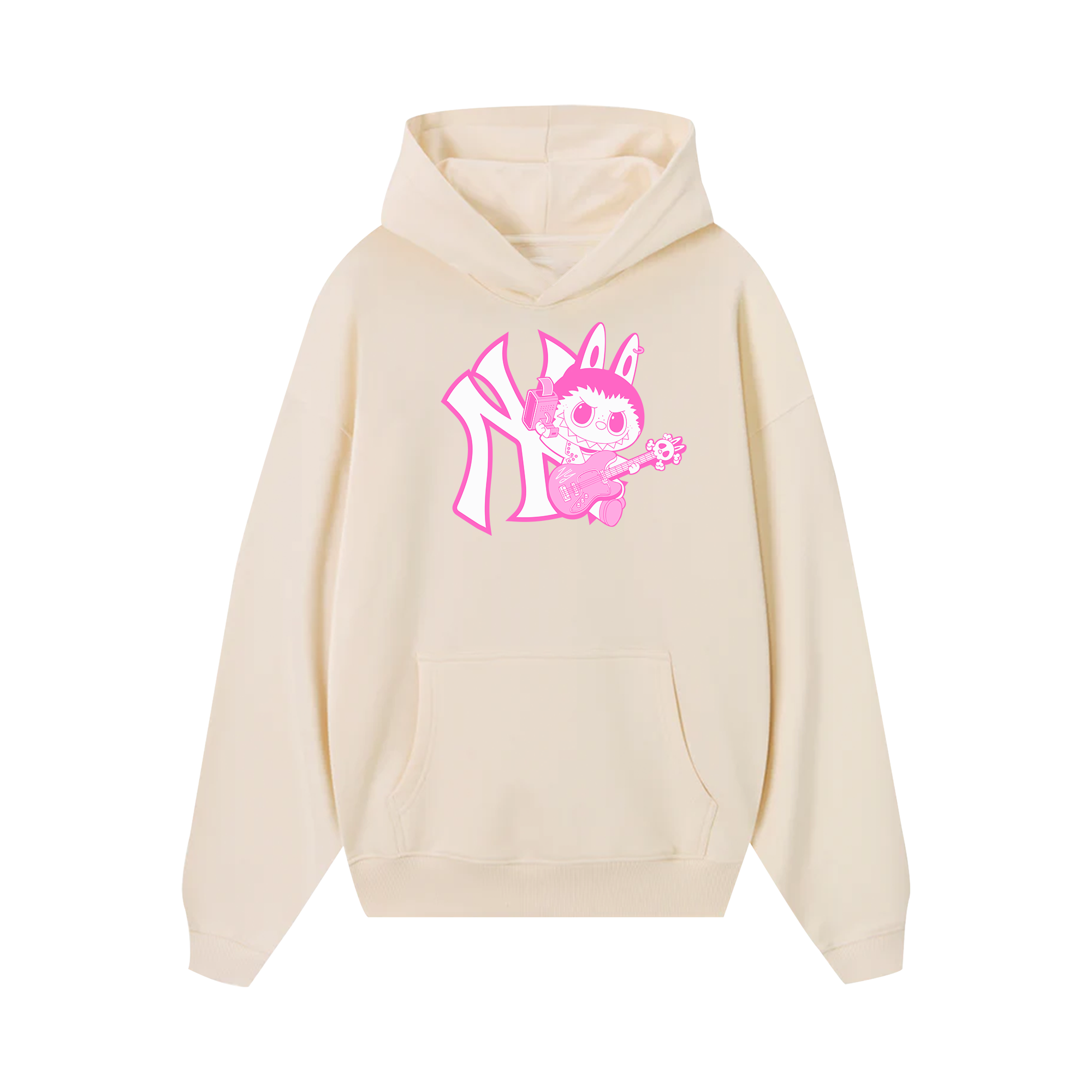 MLB Labubu Pink Guitar NY Hoodie