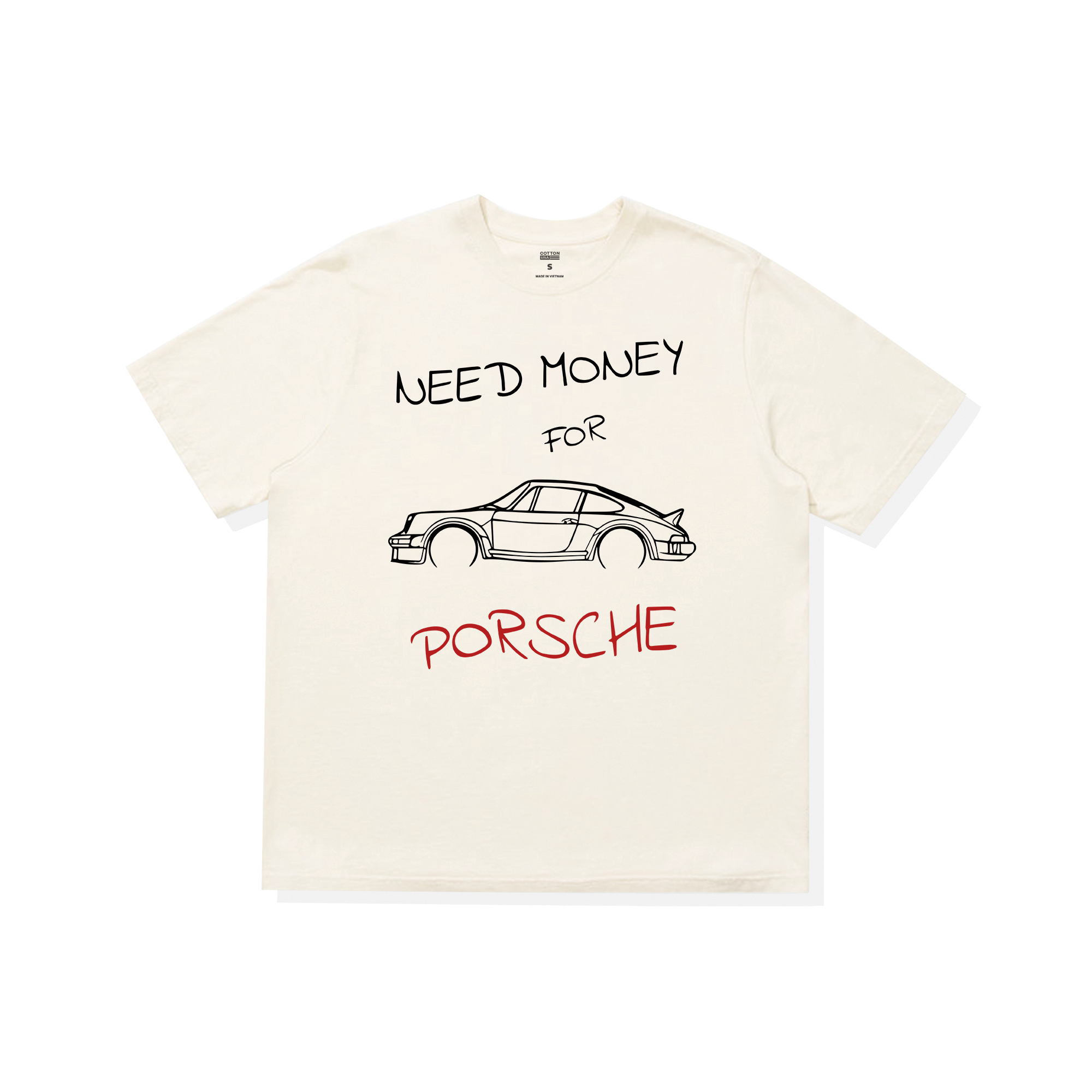 Áo Thun Oversize Porsche Need Money Sketch