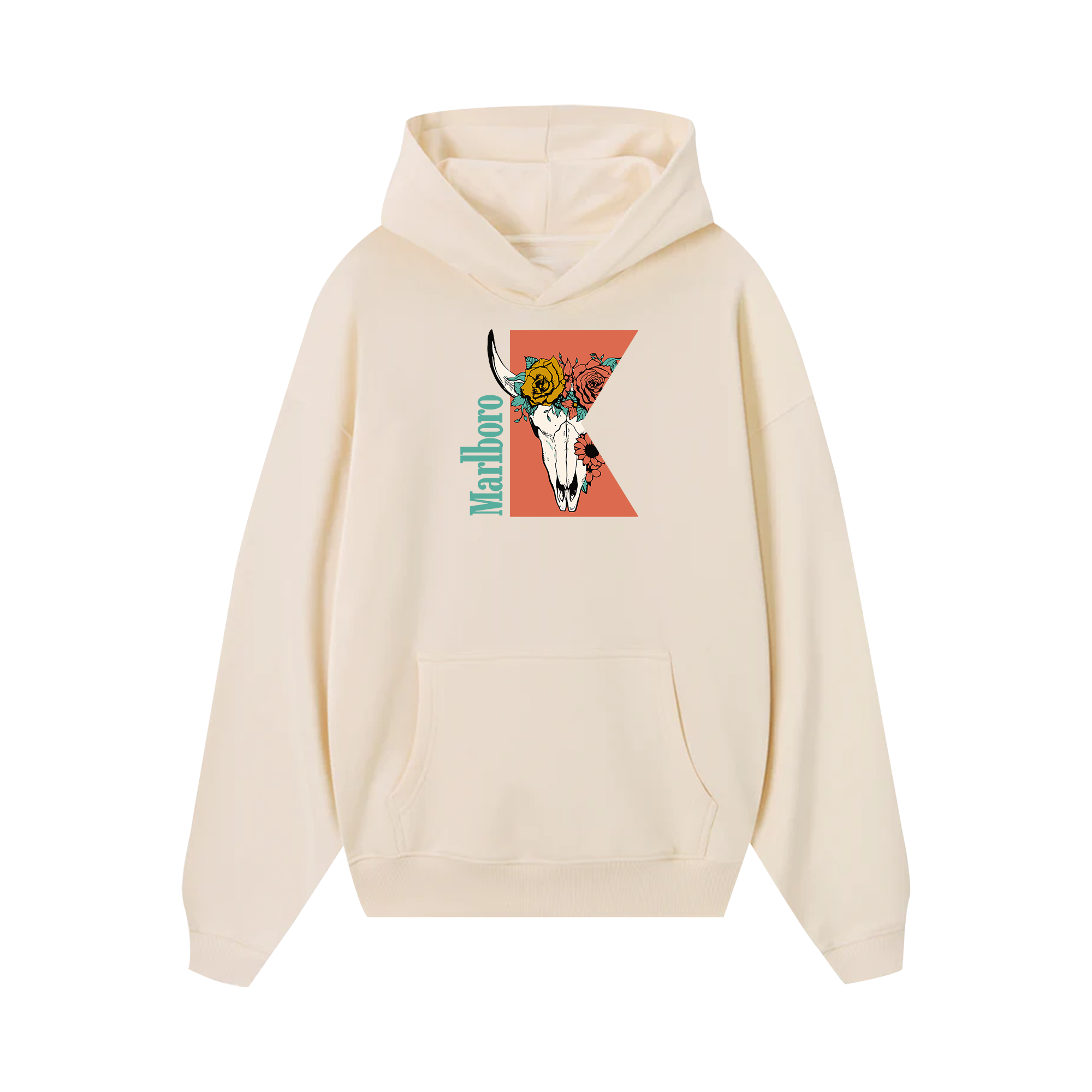 Marlboro Rose Skull Hoodie