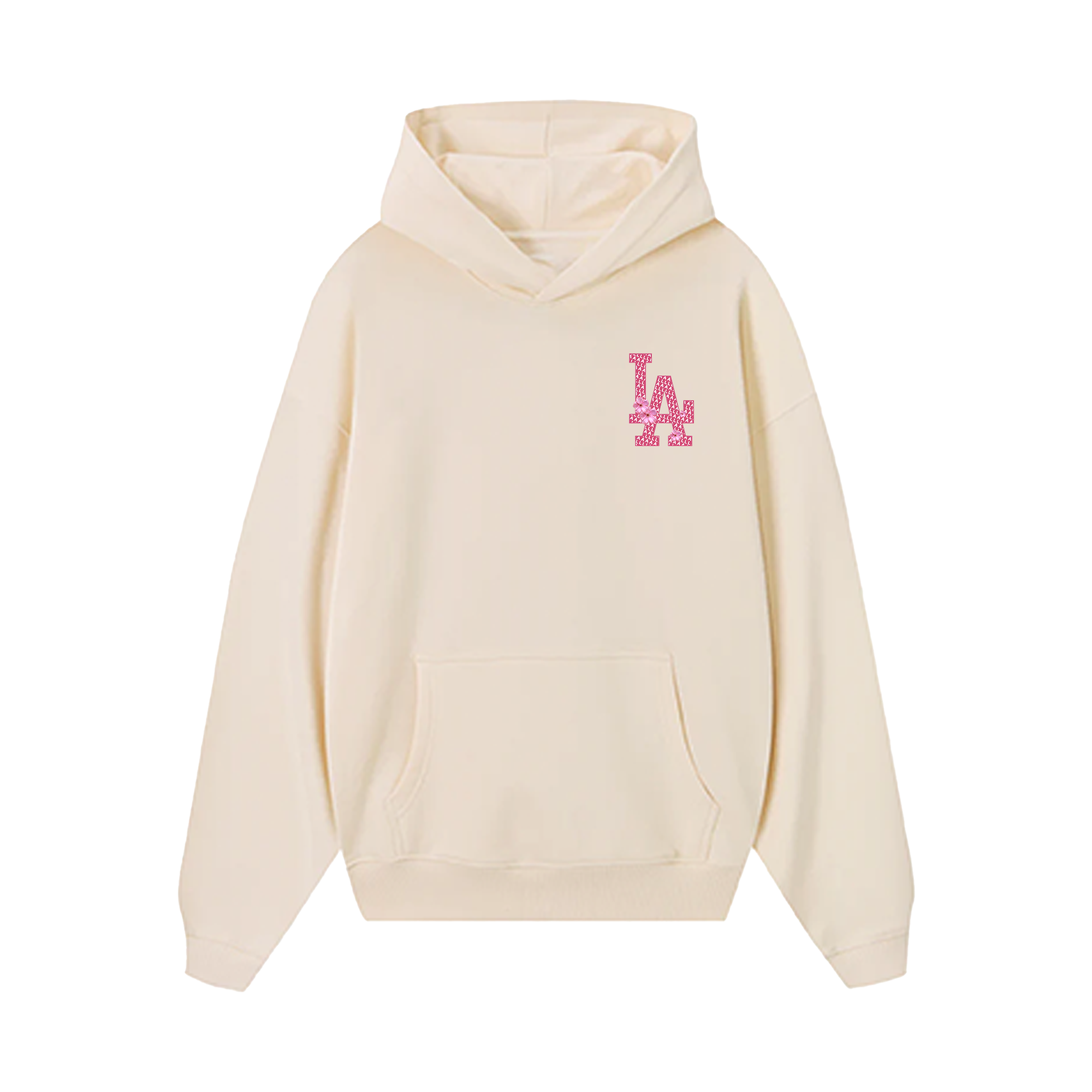 MLB Floral Pink Peach LA Flower Hoodie