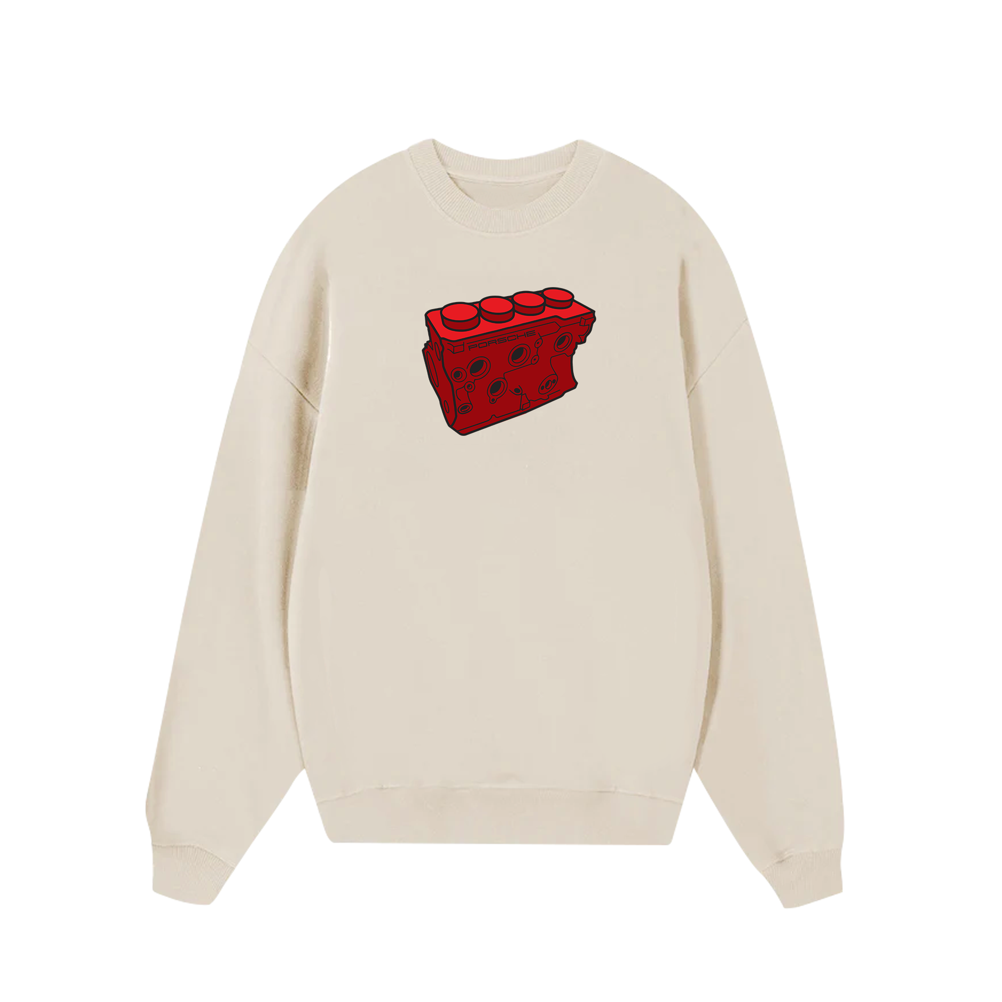 Porsche Red Lego Engine Sweater