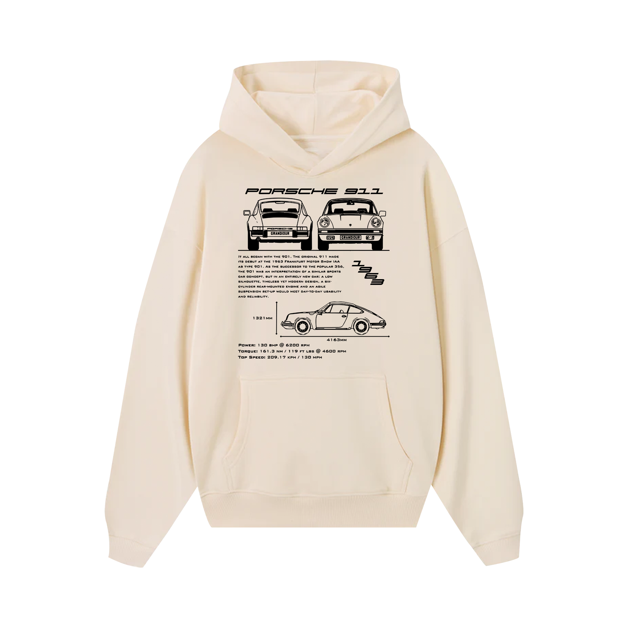 Porsche 911 Blueprint Hoodie