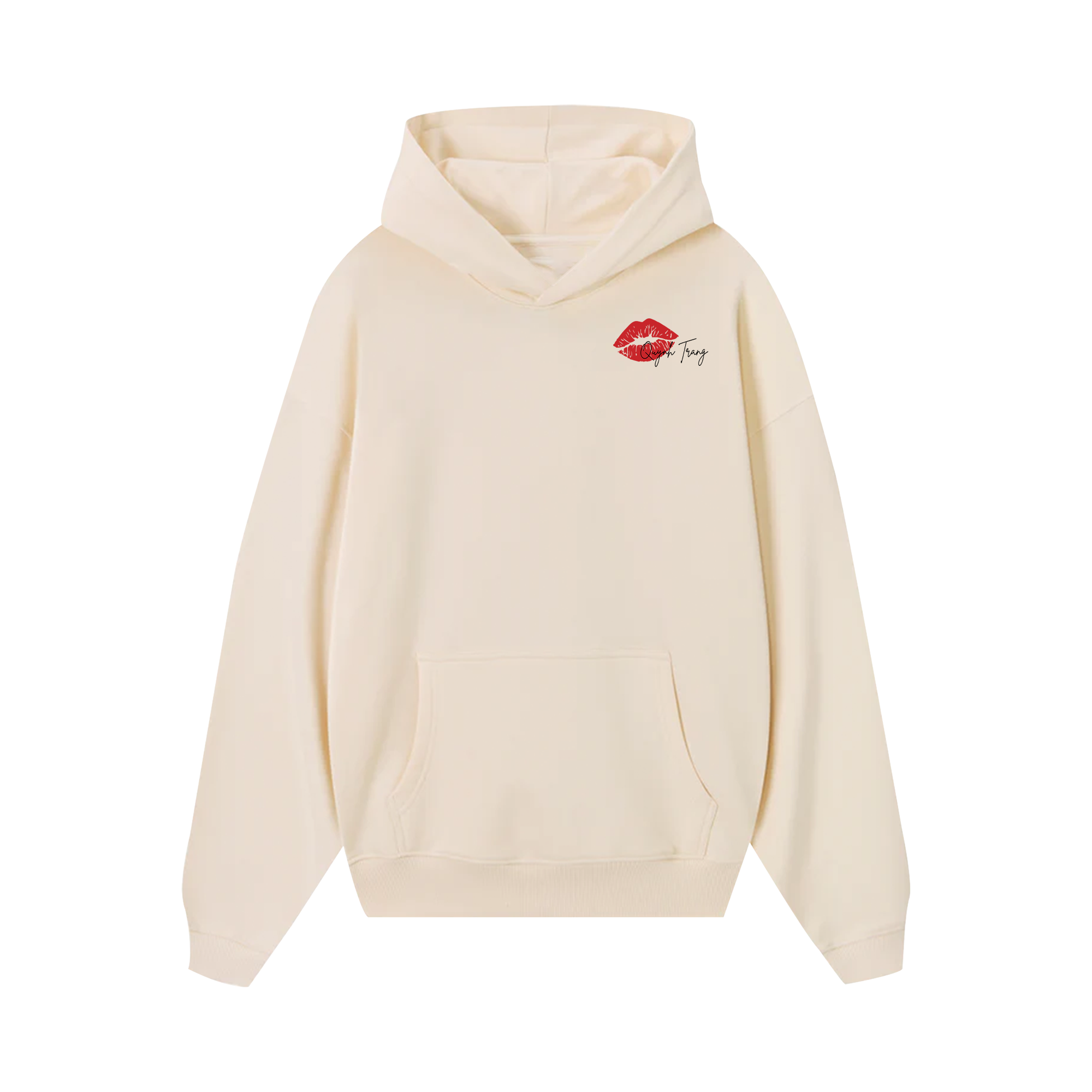 Custom Couple Lips Number Hoodie