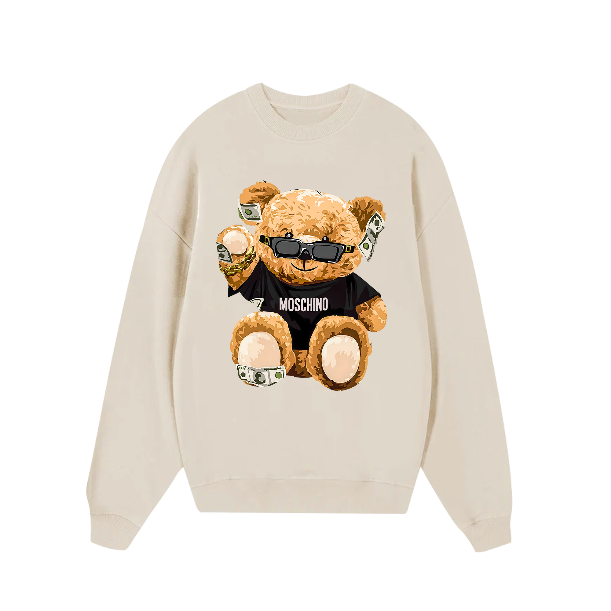 Moschino Brown Bear Money Sweater