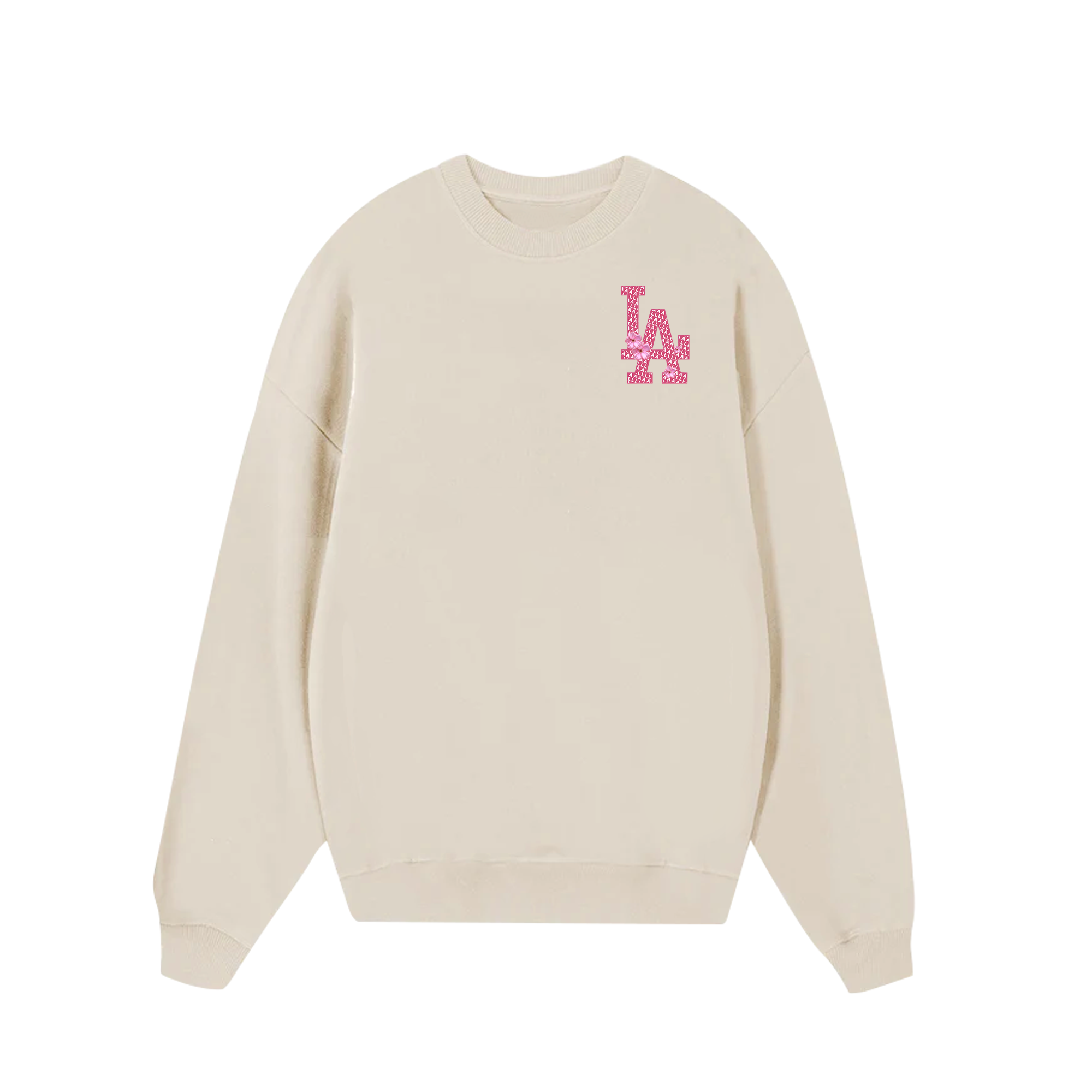 MLB Floral Pink Peach LA Flower Sweater