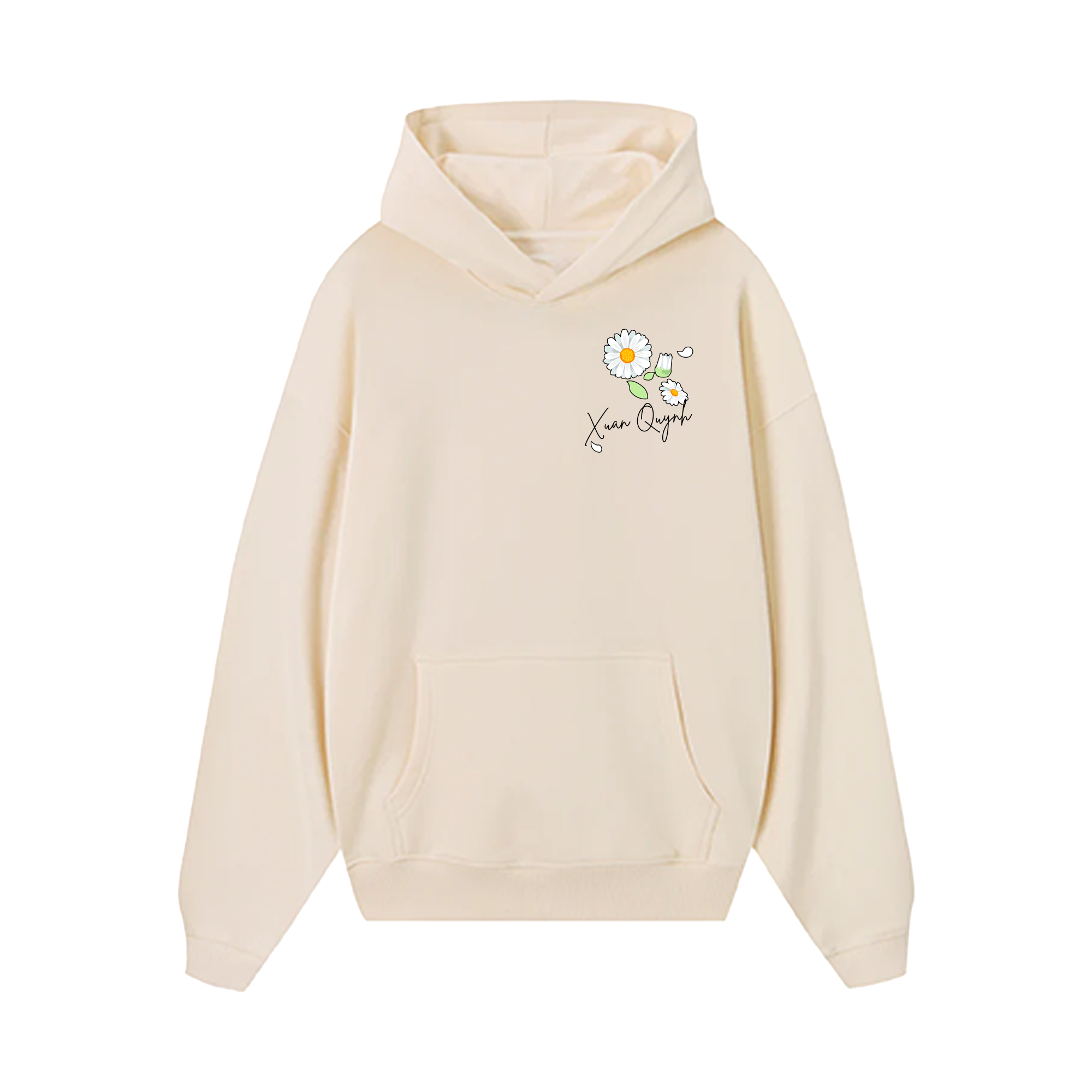 Custom Couple Flower Hoodie