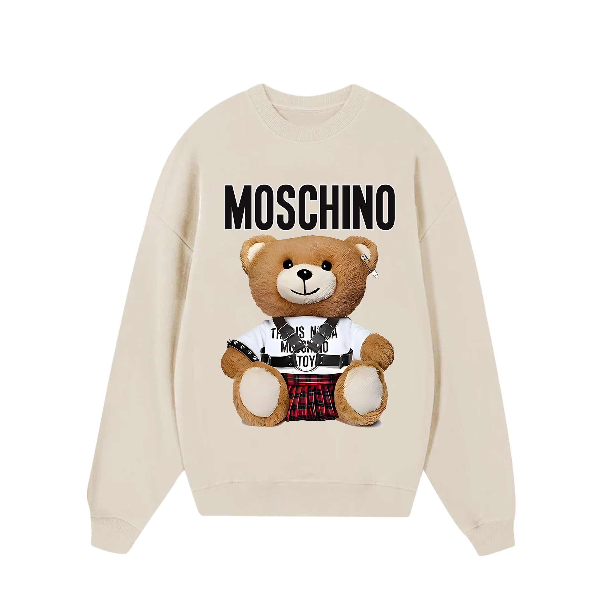 Moschino Plaid Bear Sweater