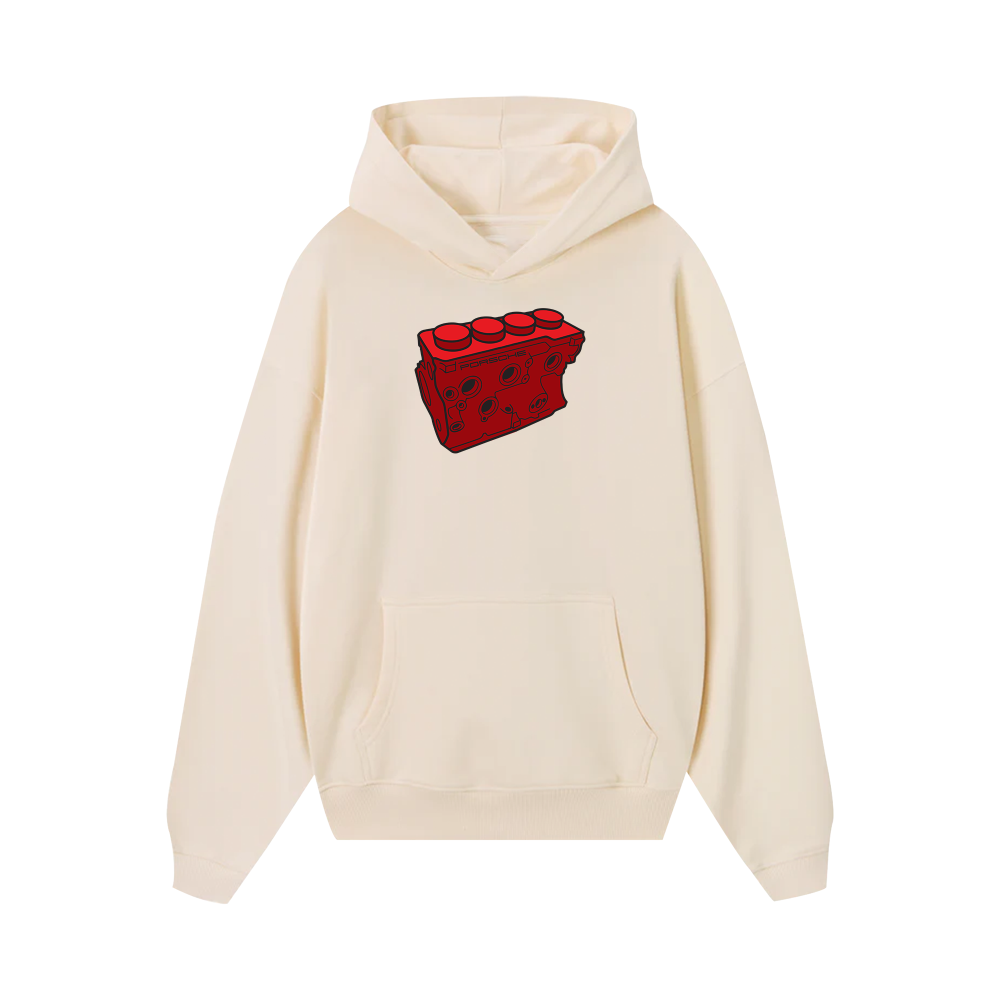 Porsche Red Lego Engine Hoodie