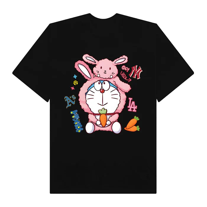 Flash Sale MLB Anime Cute Doraemon With Bunny T-Shirt