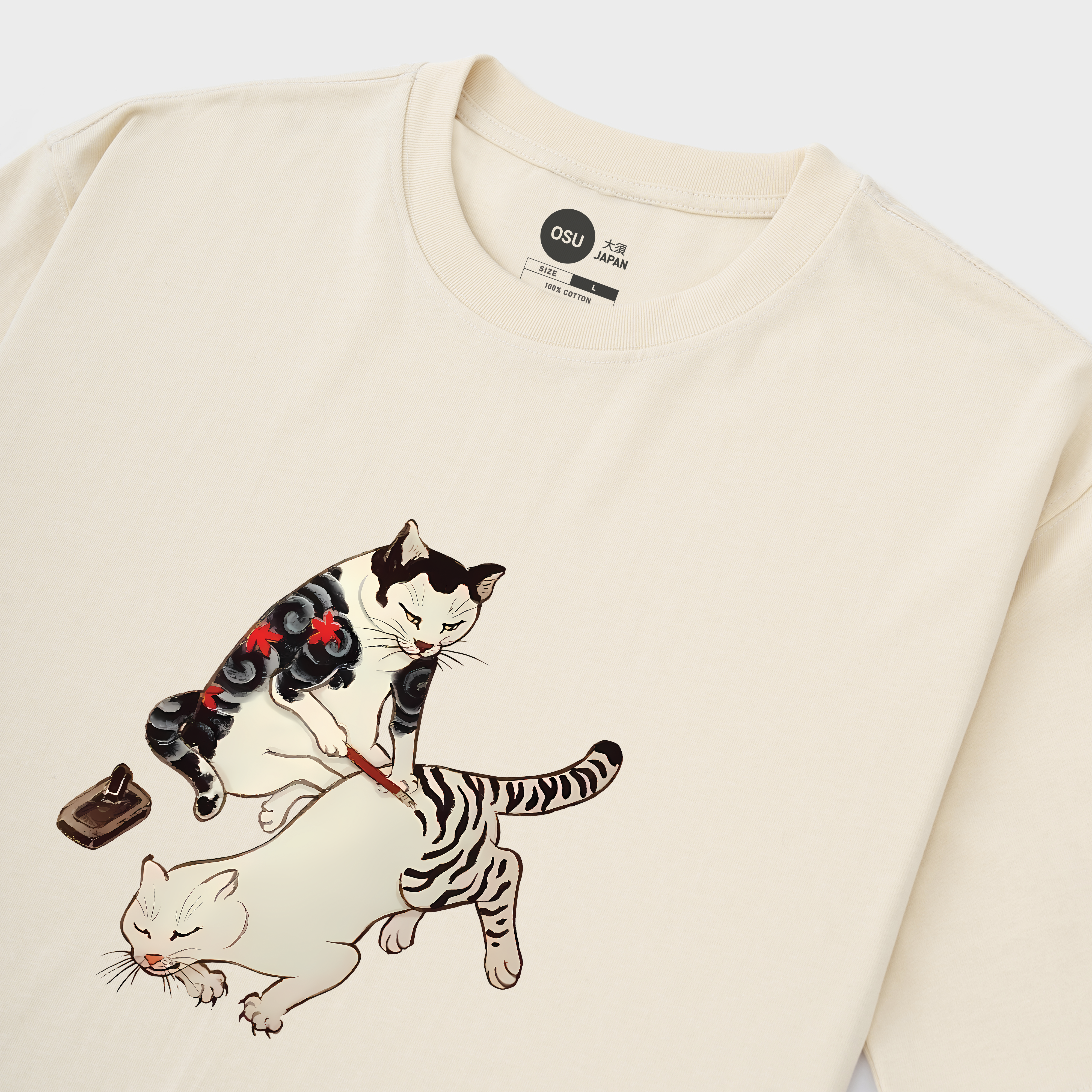 JAPANESE CATS FIGHT T-SHIRT / KEM