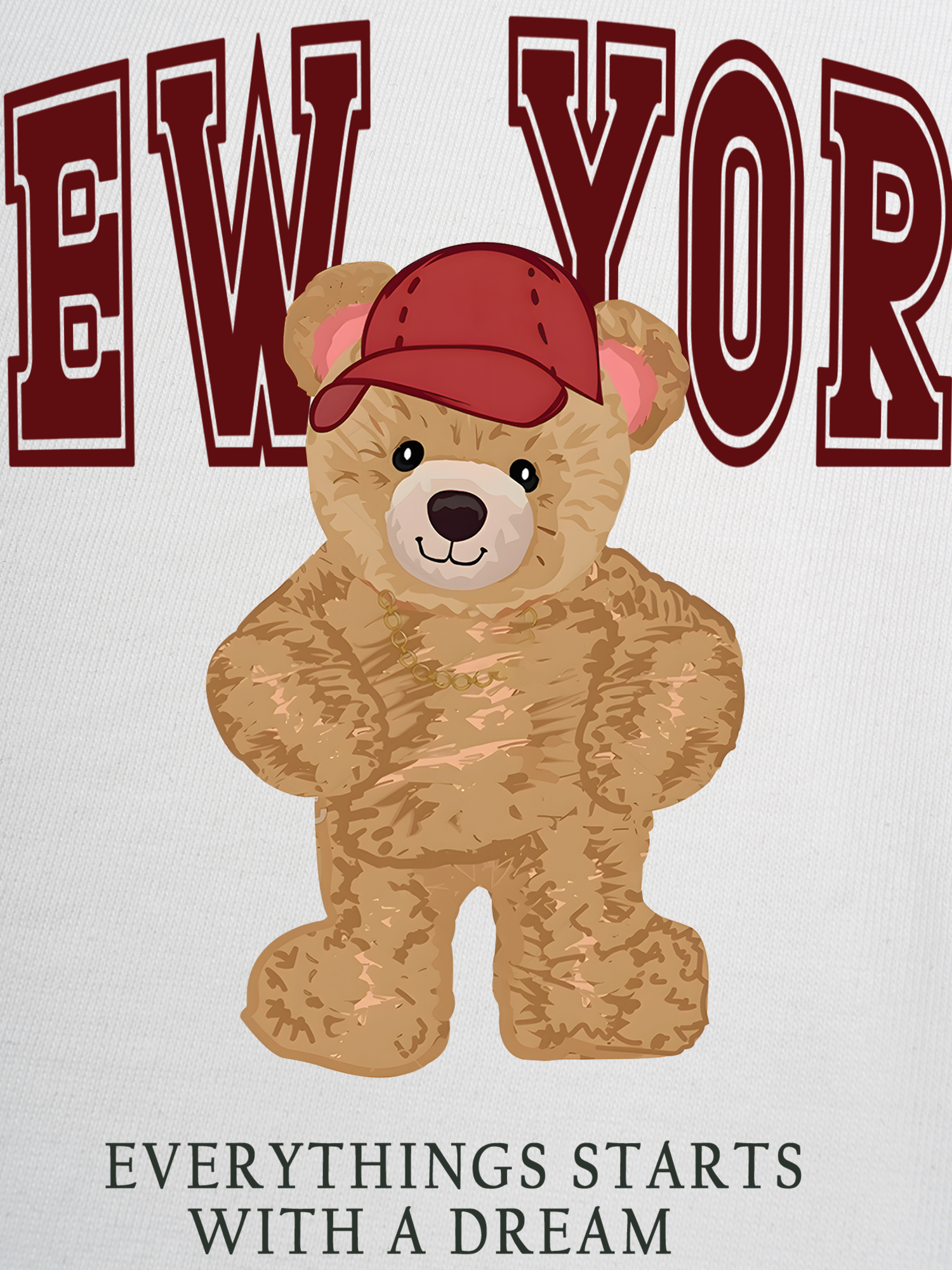 Áo Thun Ringer Relaxed Fit City New York Red Bear