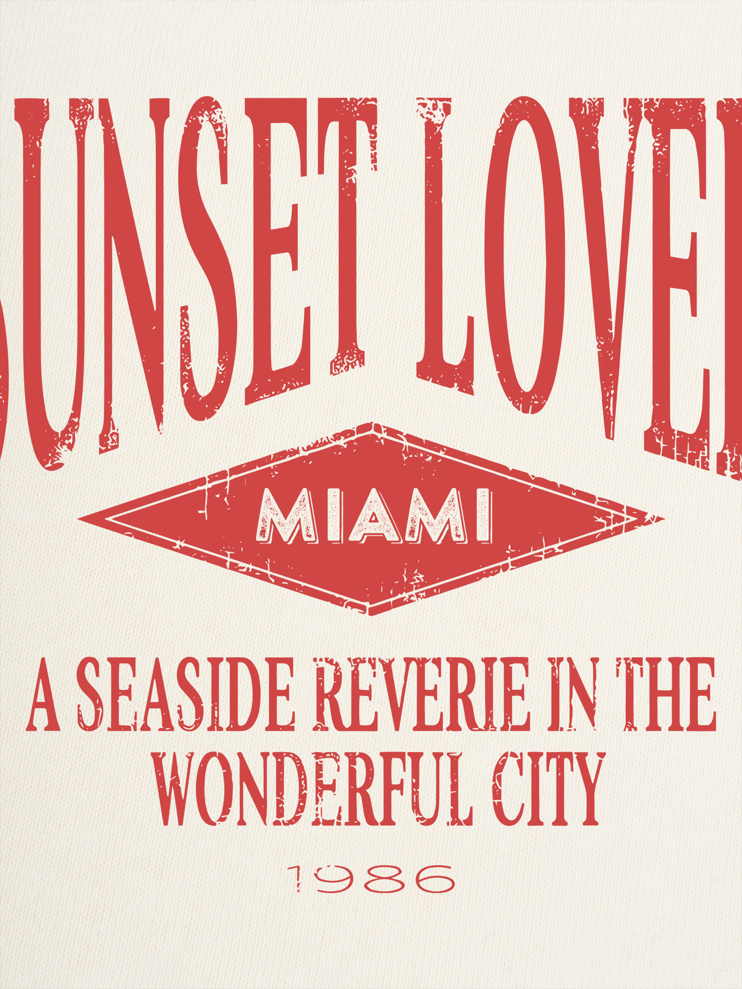 Áo Thun Ringer Relaxed Fit City Sunset Lover Miami