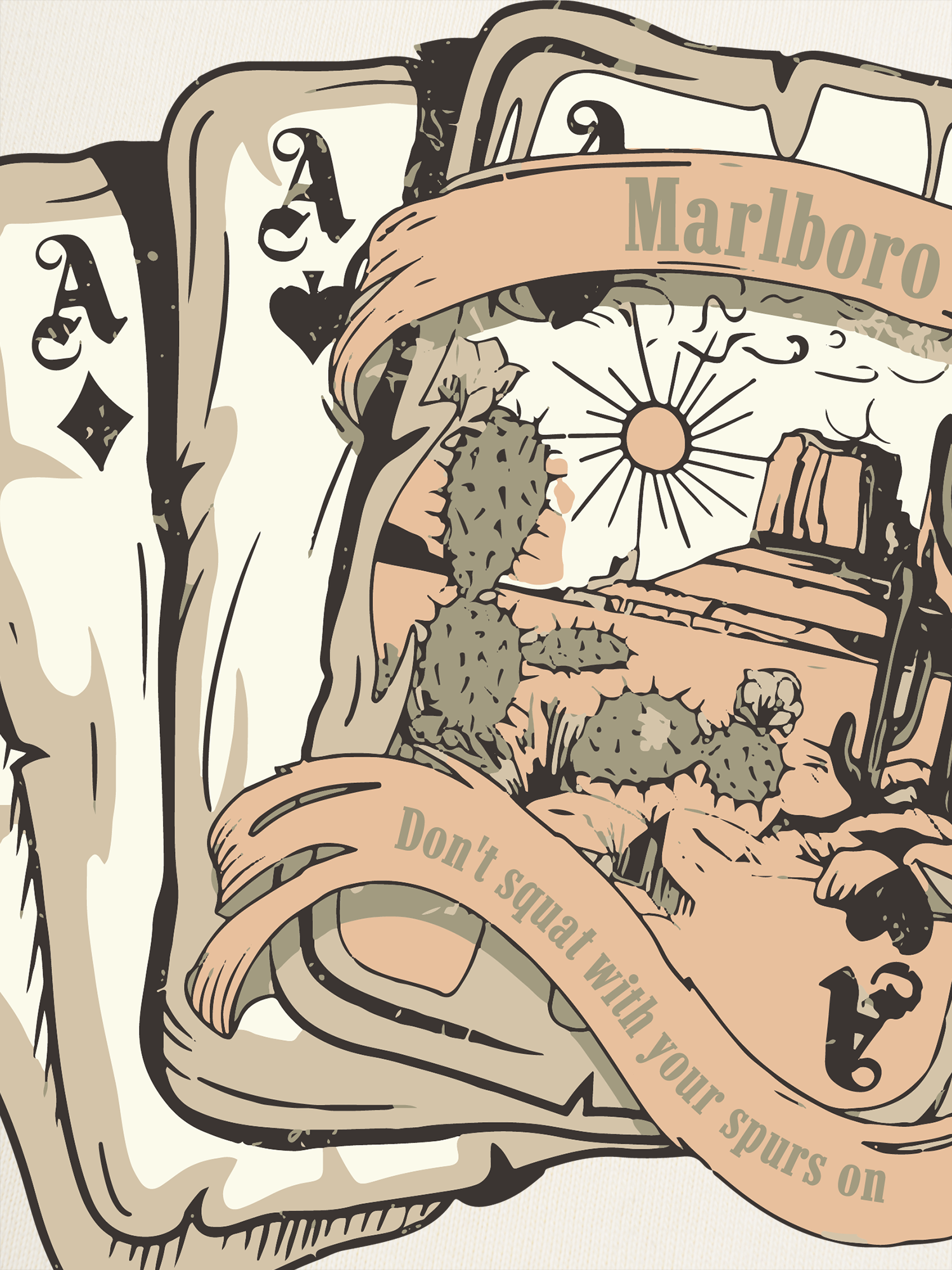 Áo Thun Ringer Relaxed Fit Marlboro Don_t Squat