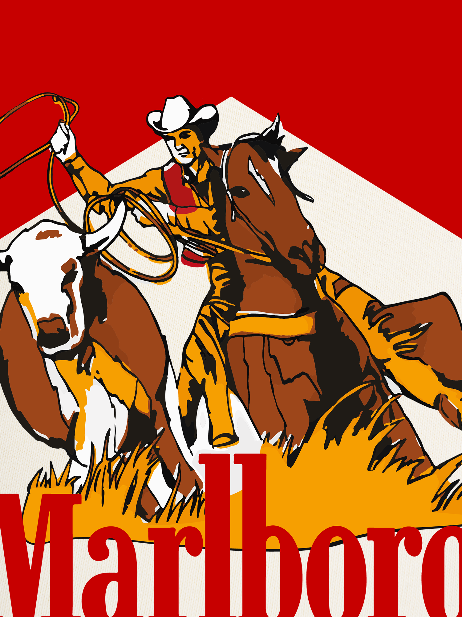 Áo Thun Ringer Relaxed Fit Marlboro Hunting Cowboy