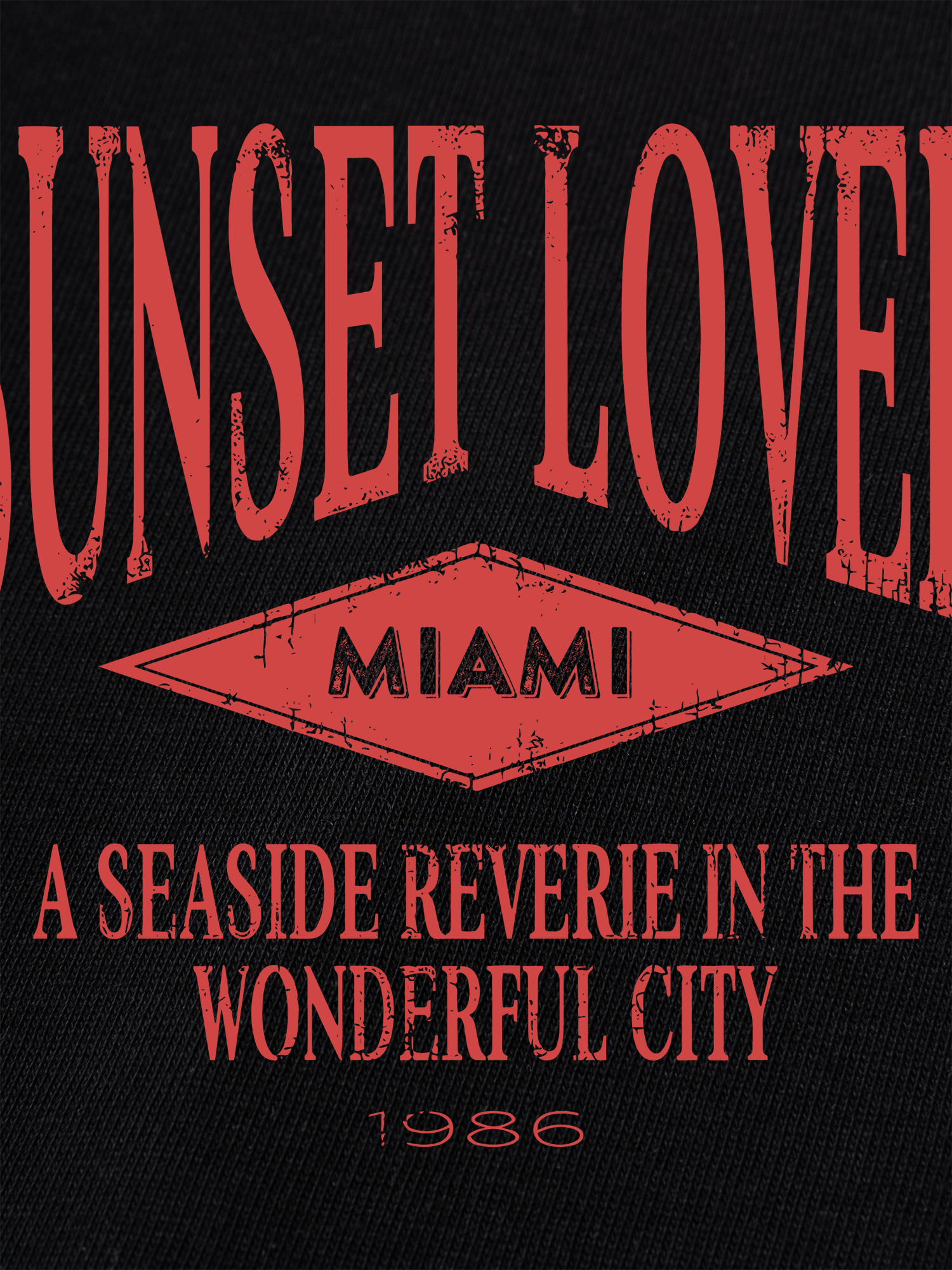 Áo Thun Ringer Relaxed Fit City Sunset Lover Miami