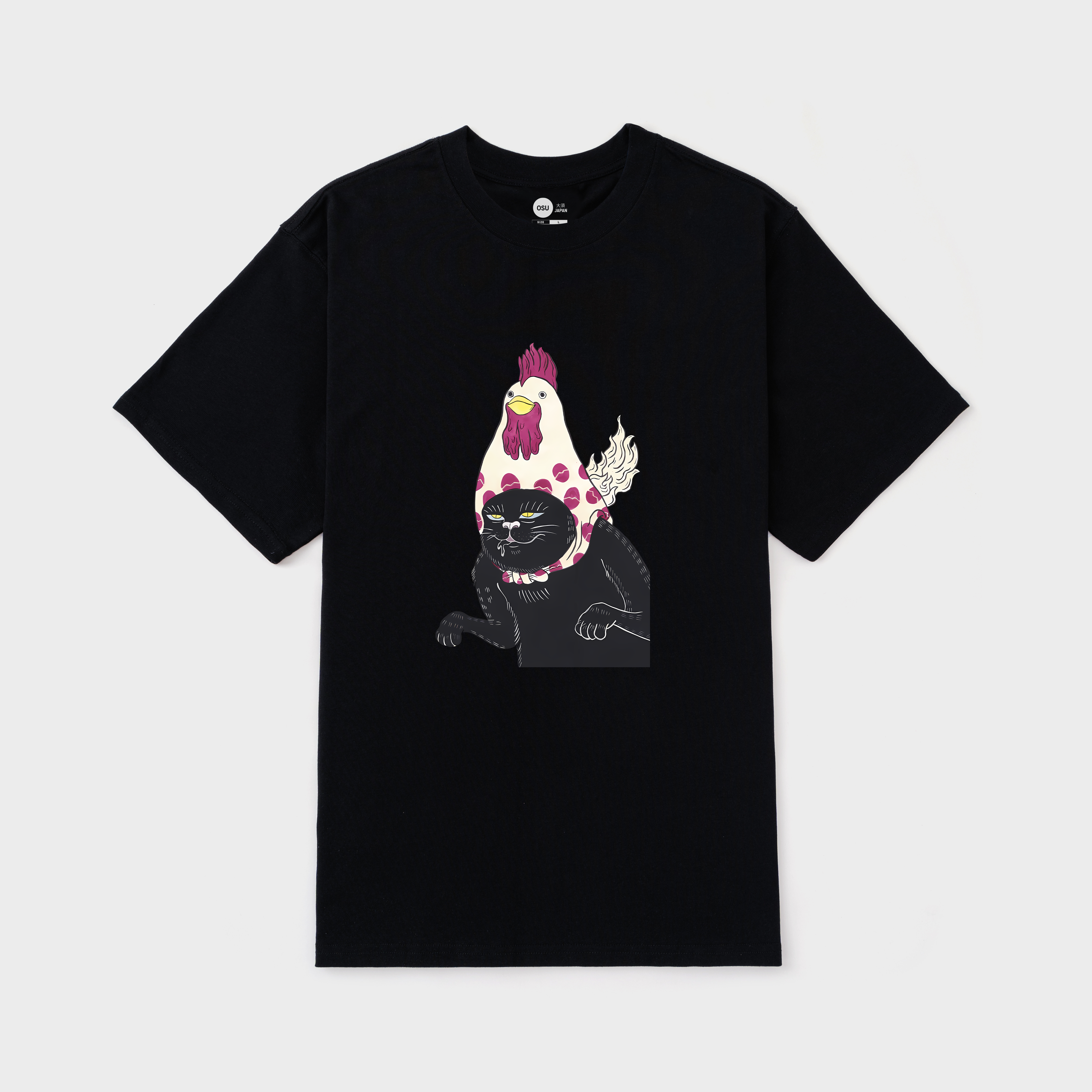 JAPANESE CAT MONSTER T-SHIRT / ĐEN