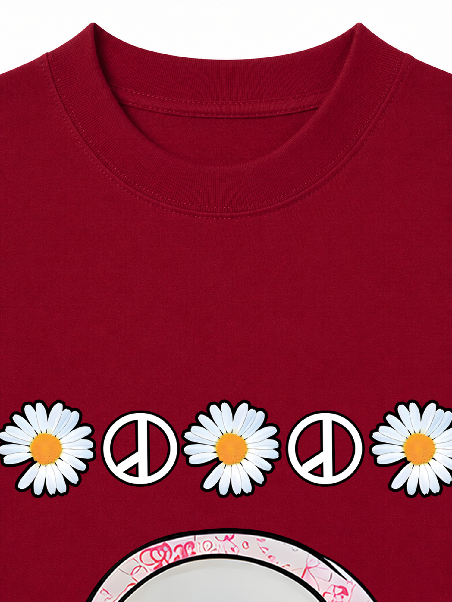 Áo Thun Relaxed Fit Floral With GD Chibi Daisy Flower