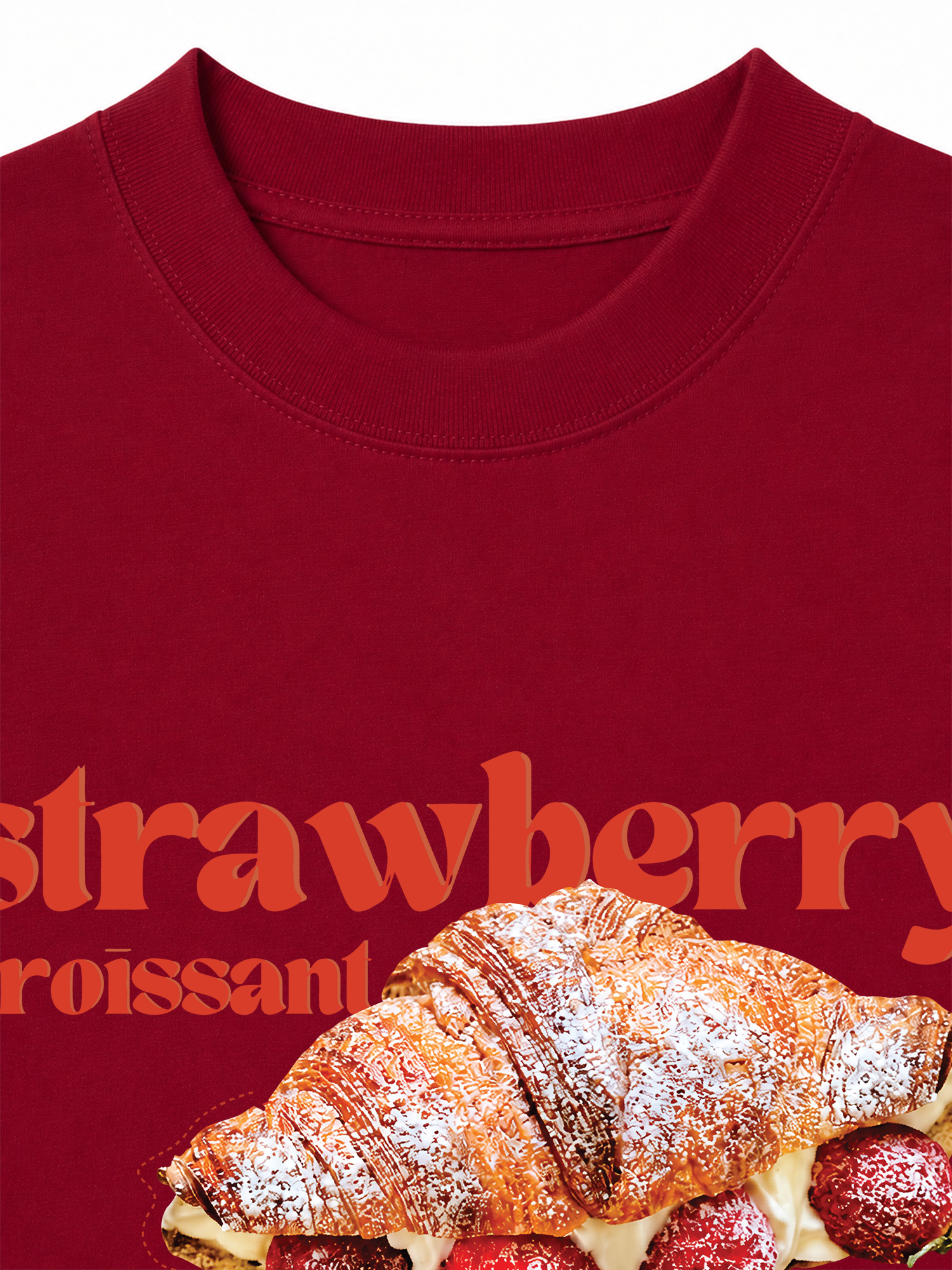 Áo Thun Relaxed Fit Yummy Mood Strawberry Croissant