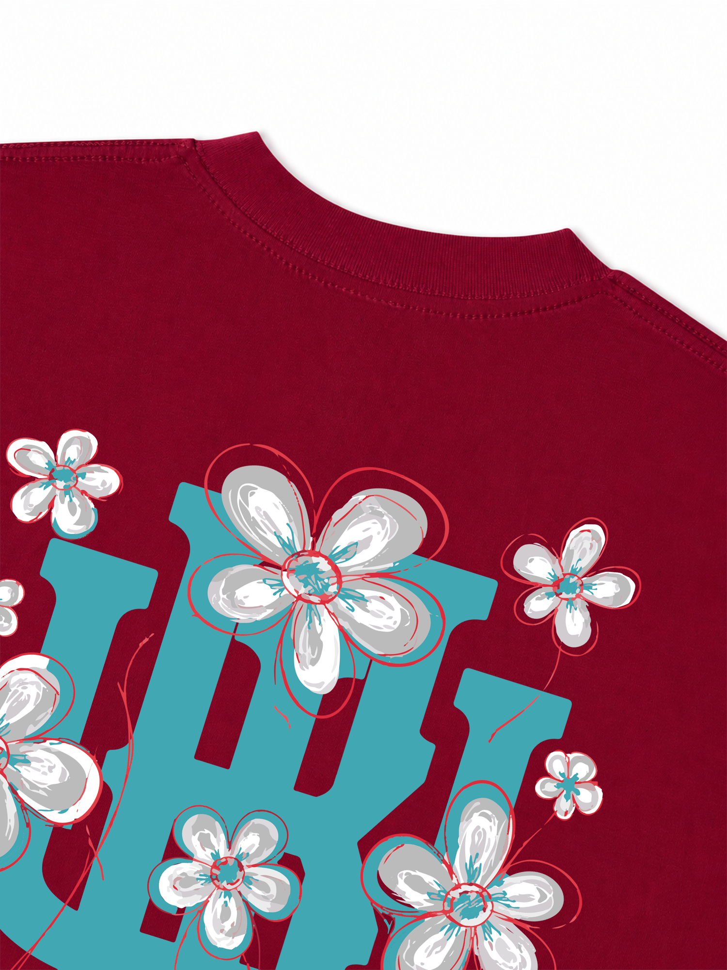 Áo Thun Relaxed Fit Master Baseball Blue White Flower