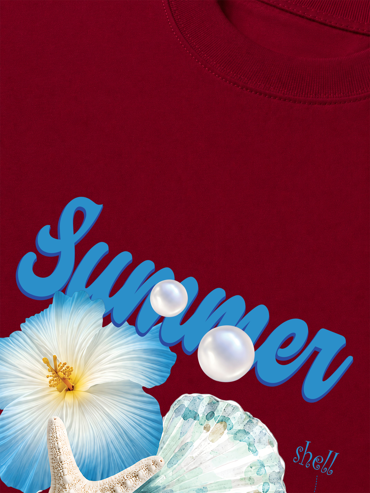 Áo Thun Relaxed Fit Tshirt Tropical Summer, Shell, Starfish