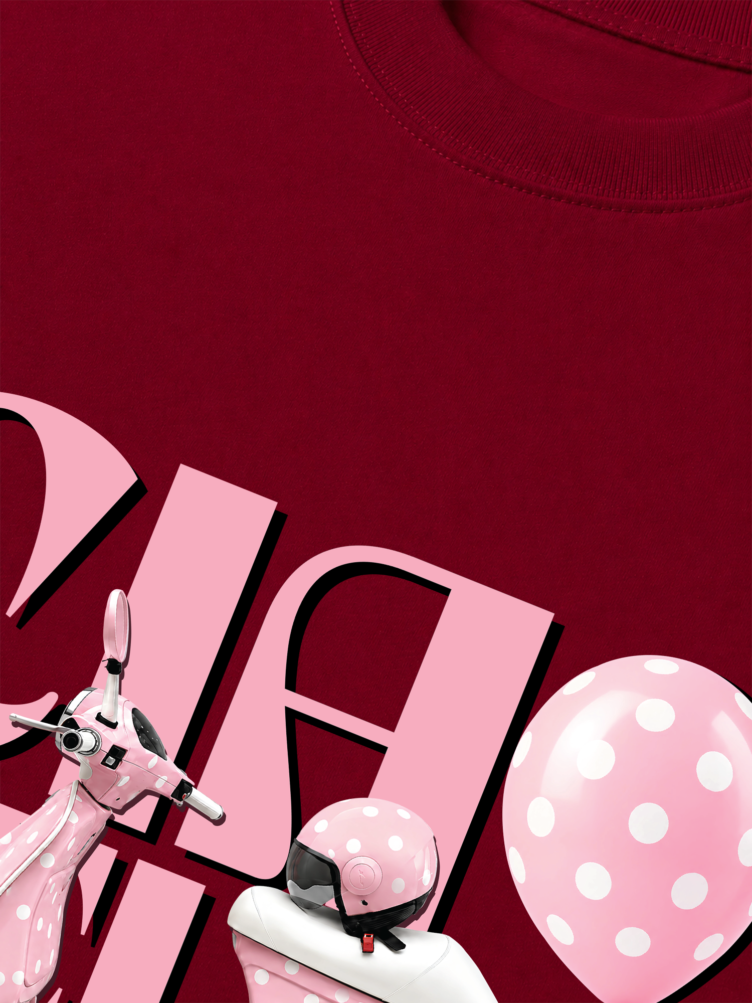 Áo Thun Relaxed Fit Motobike Pink Ciao Bella