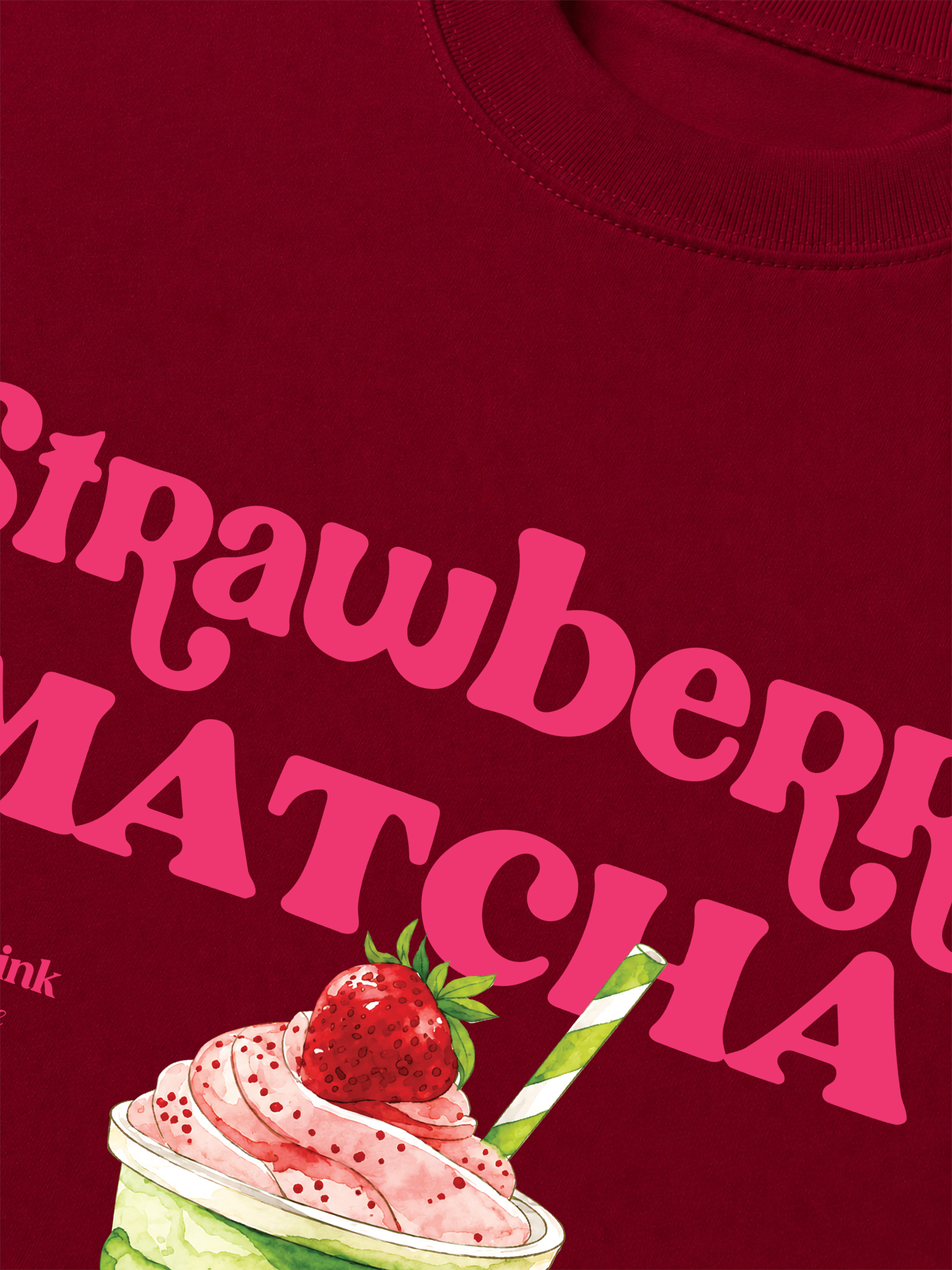 Áo Thun Relaxed Fit Daily Cup Strawberry Matcha