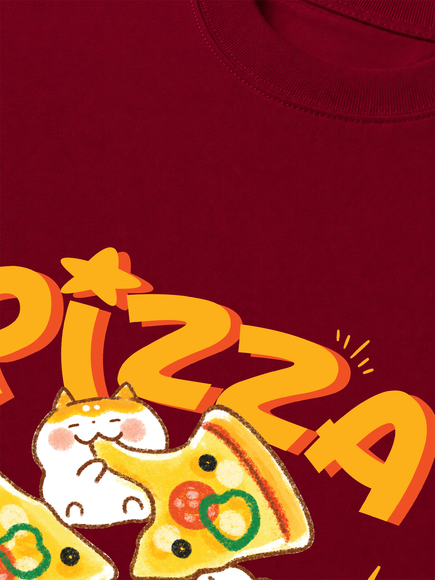 Áo Thun Relaxed Fit Yummy Mood Pizza