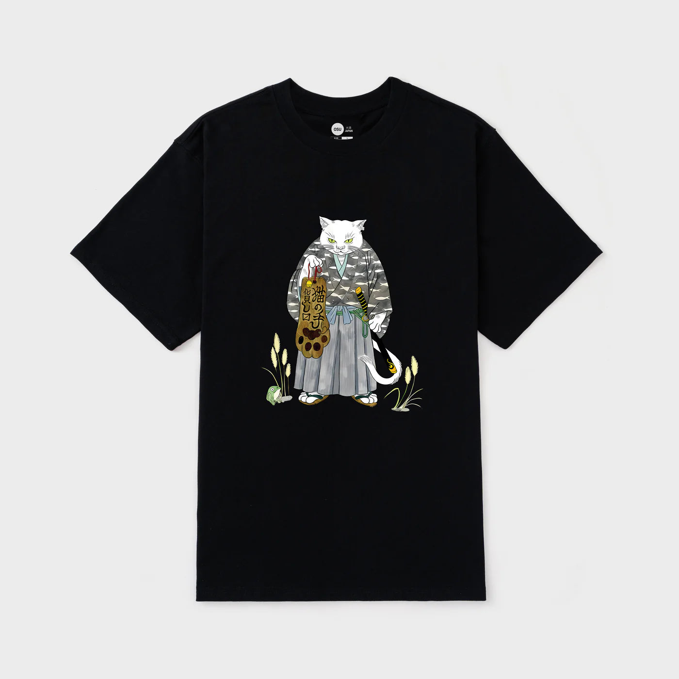 Flash Sale JAPANESE CAT OLD MAN T-SHIRT / ĐEN