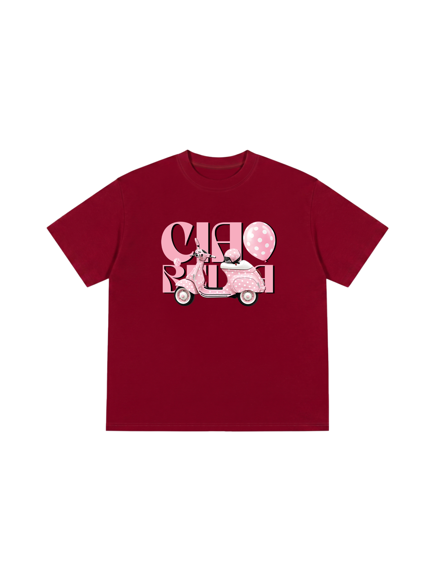 Áo Thun Relaxed Fit Motobike Pink Ciao Bella