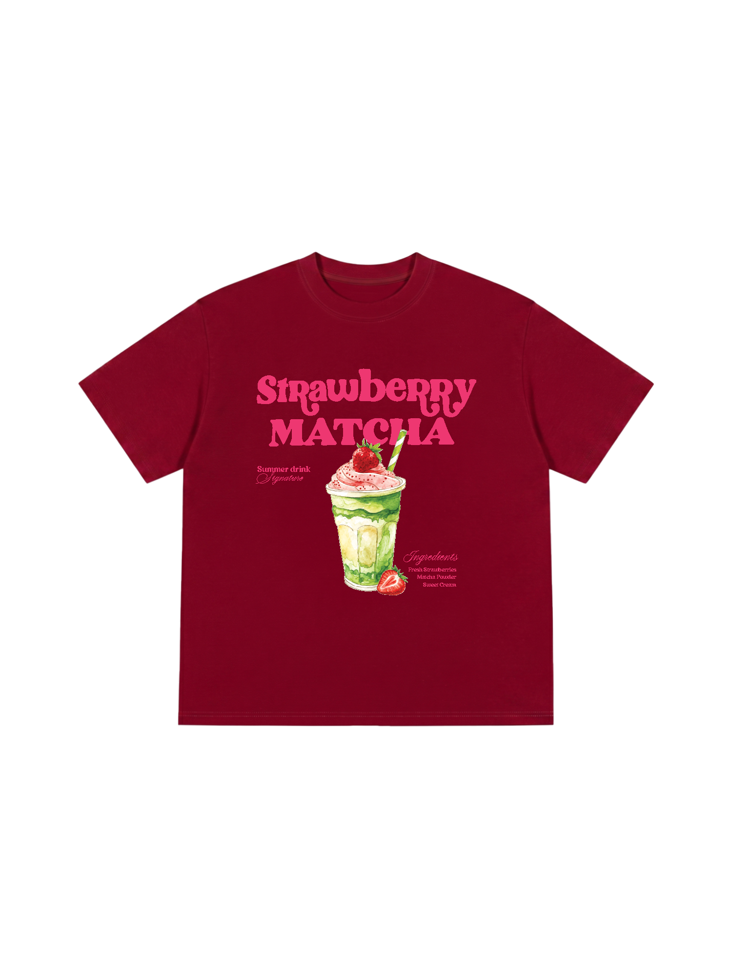 Áo Thun Relaxed Fit Daily Cup Strawberry Matcha
