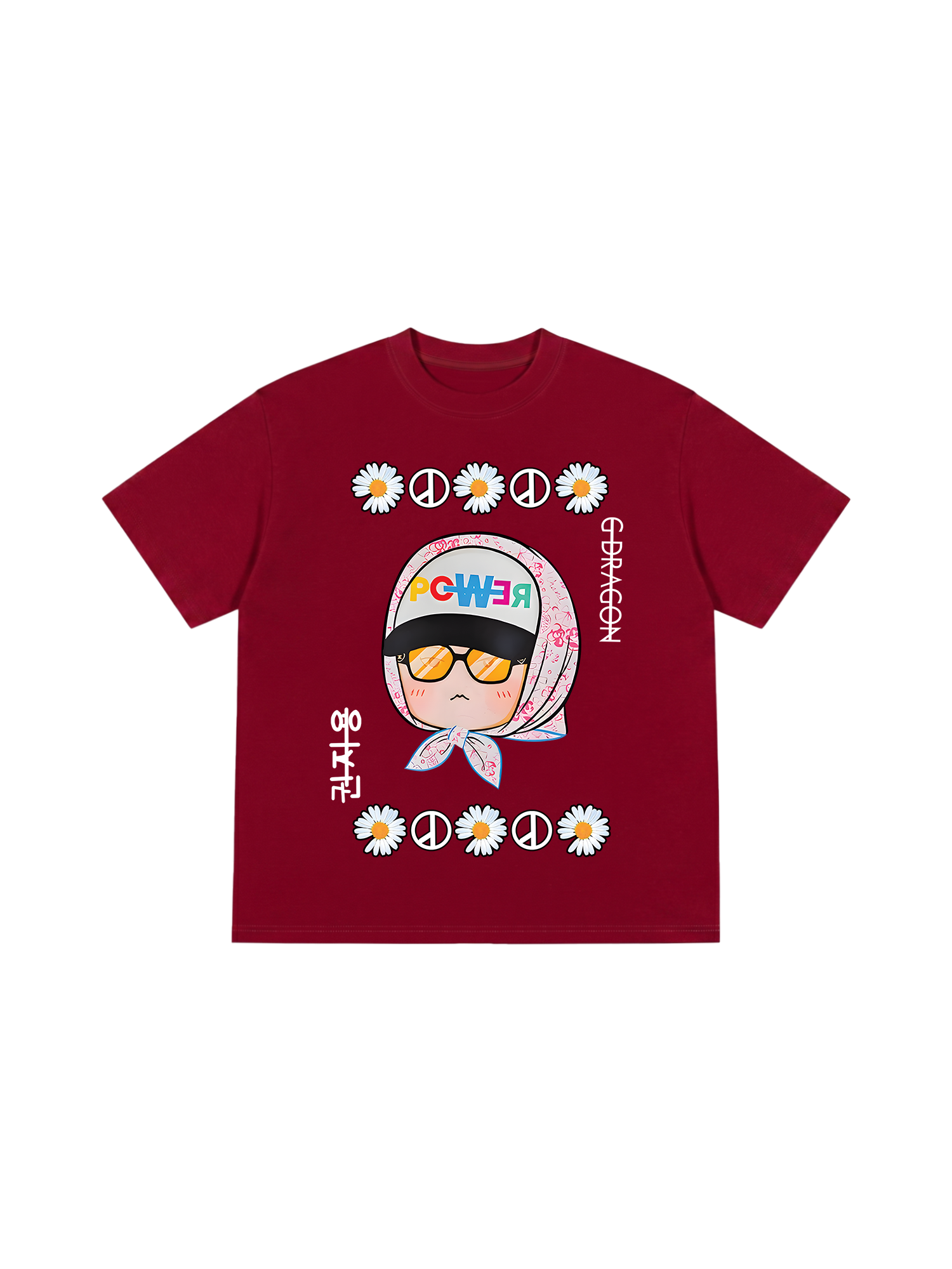 Áo Thun Relaxed Fit Floral With GD Chibi Daisy Flower