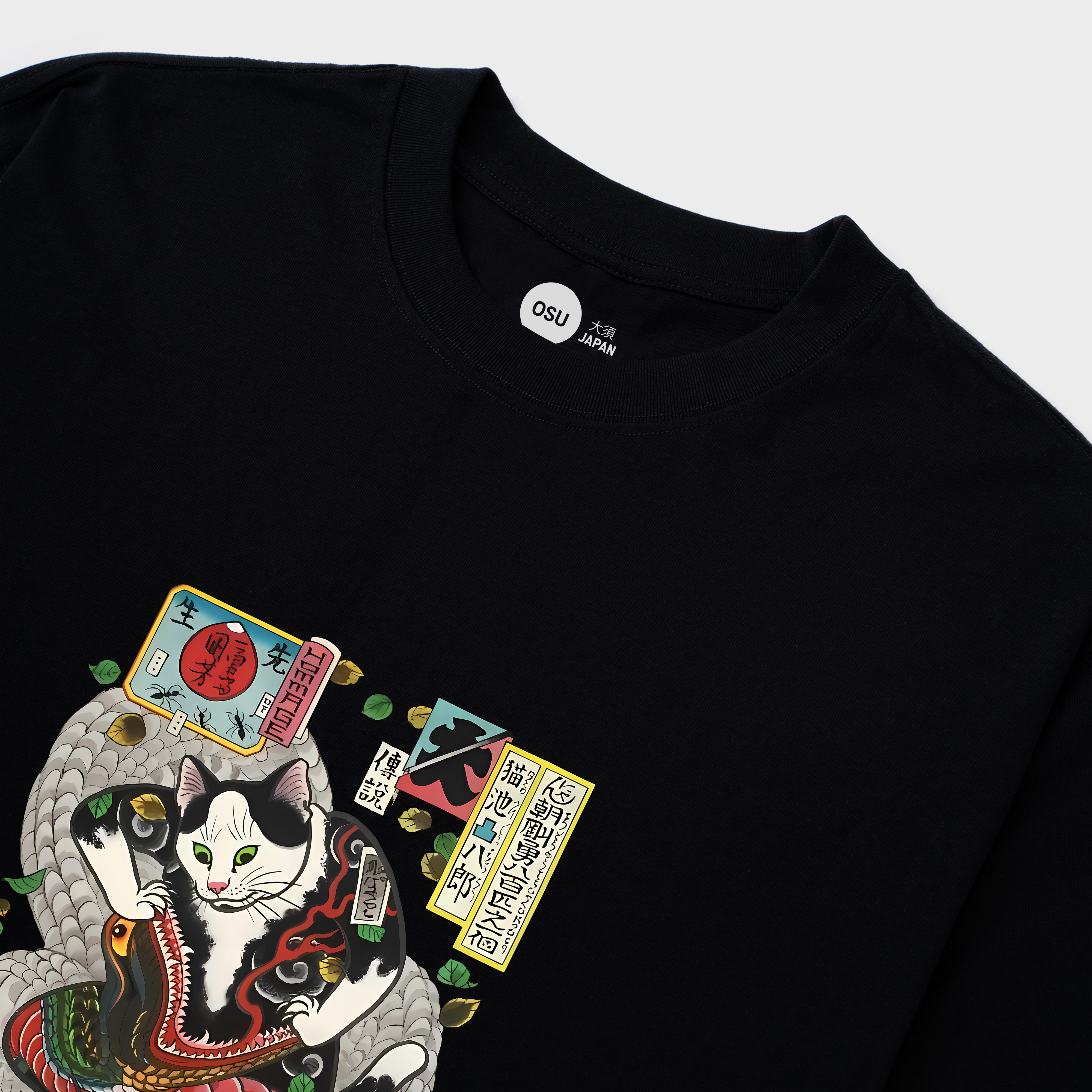 CLASSIC JAPANESE CAT T-SHIRT / ĐEN