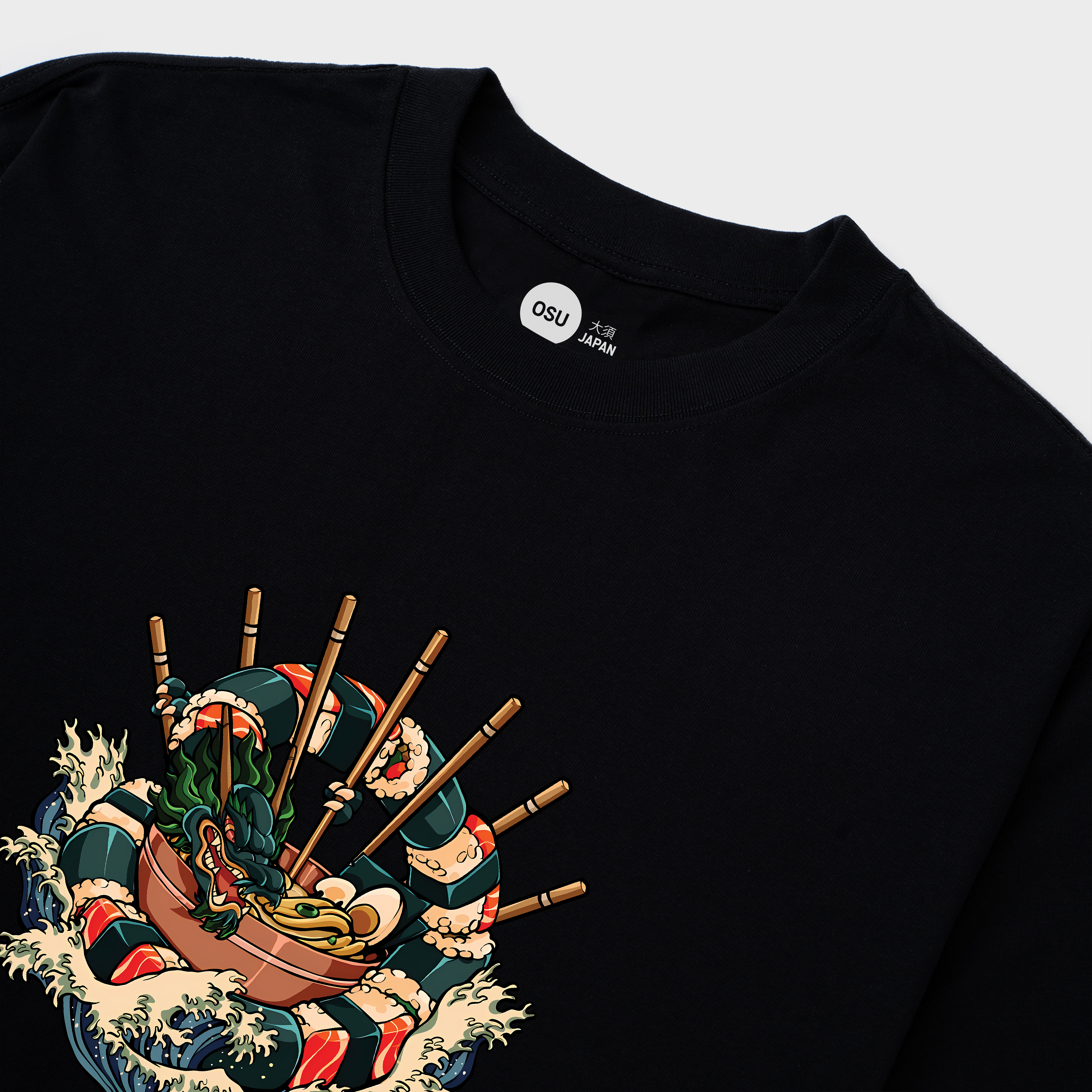 SAVORING THE SUSHI DRAGON T-SHIRT / ĐEN