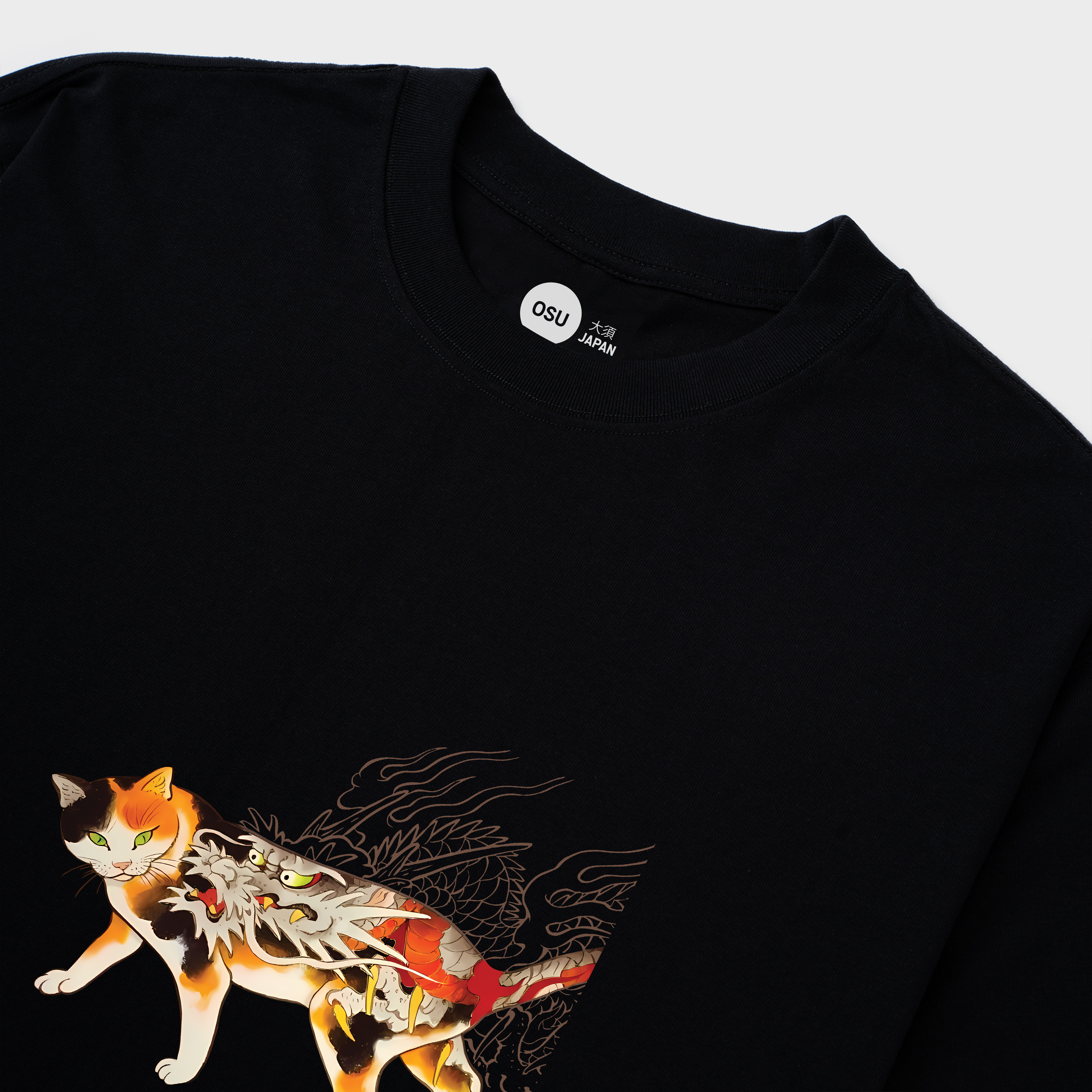 FELINE ILLUSIONS CAT T-SHIRT / ĐEN