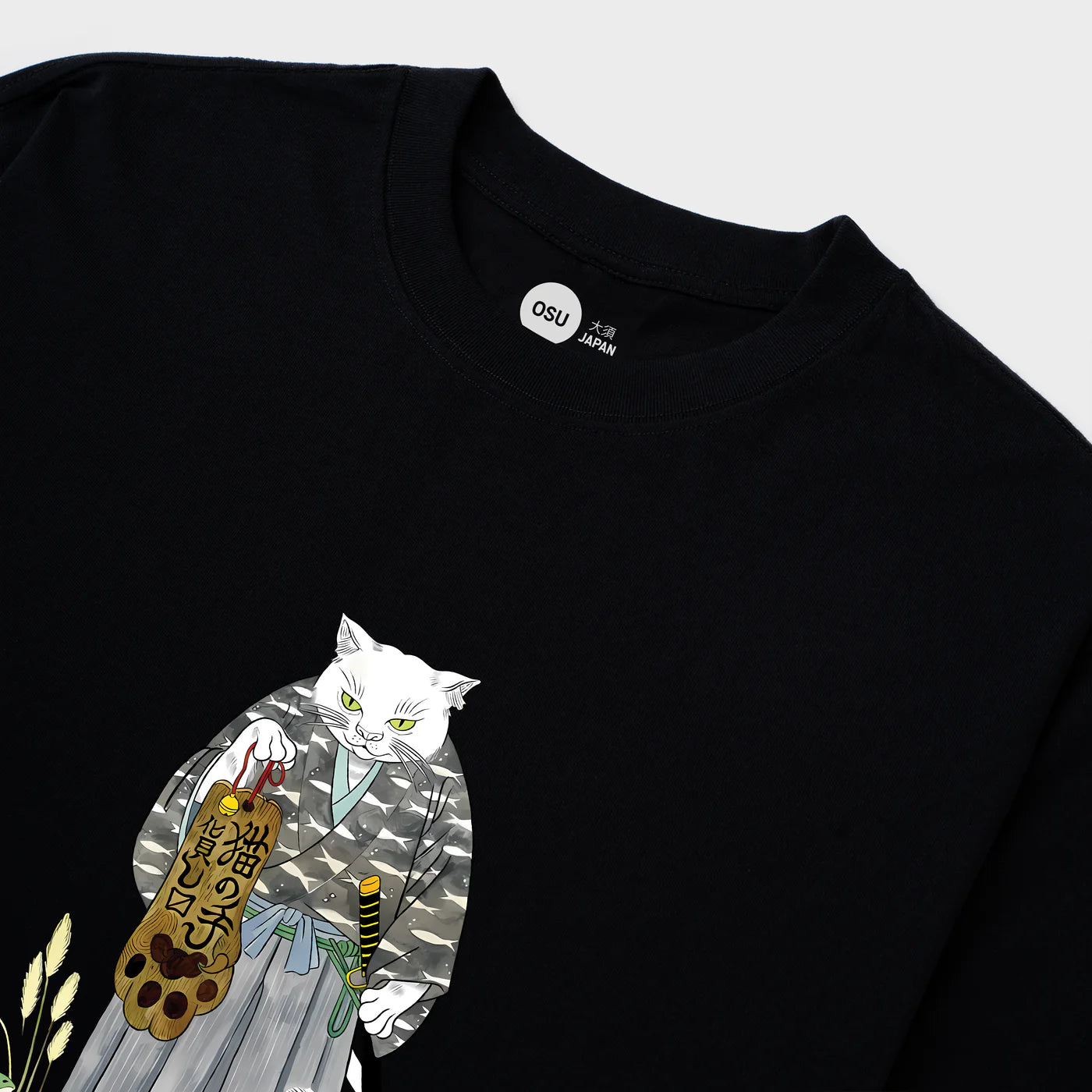 Flash Sale JAPANESE CAT OLD MAN T-SHIRT / ĐEN