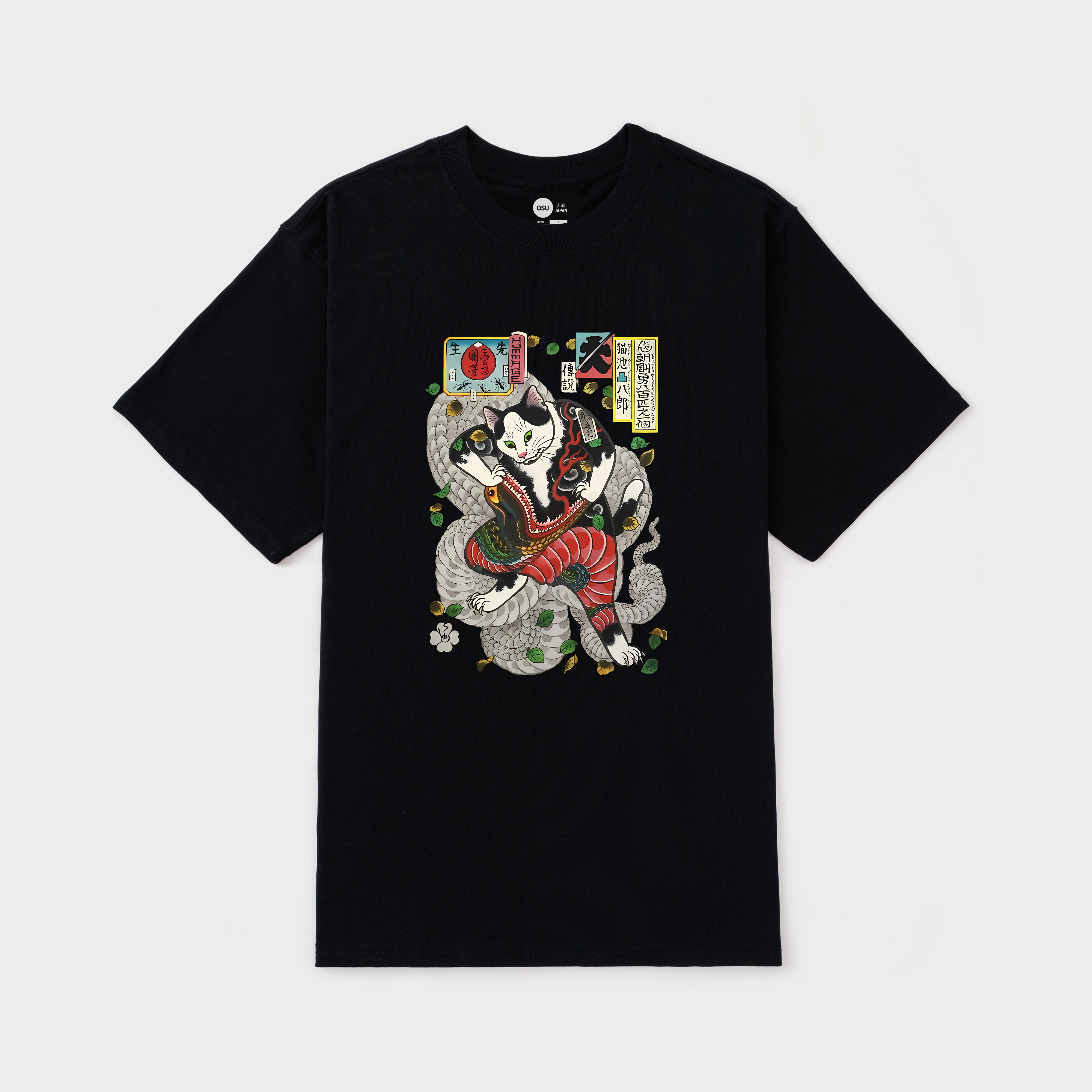 CLASSIC JAPANESE CAT T-SHIRT / ĐEN