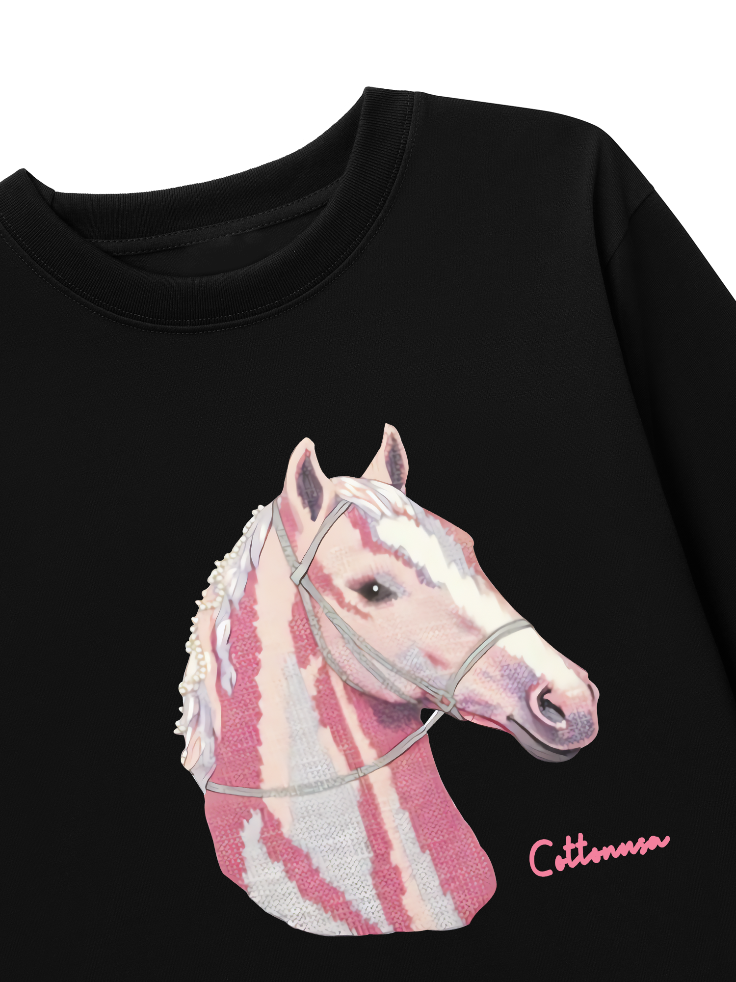 Áo Thun Dài Tay Cute Pink Horse