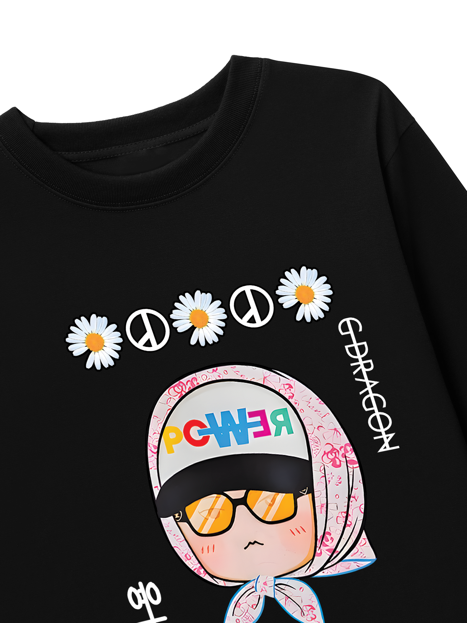 Áo Thun Dài Tay Floral With GD Chibi Daisy Flower